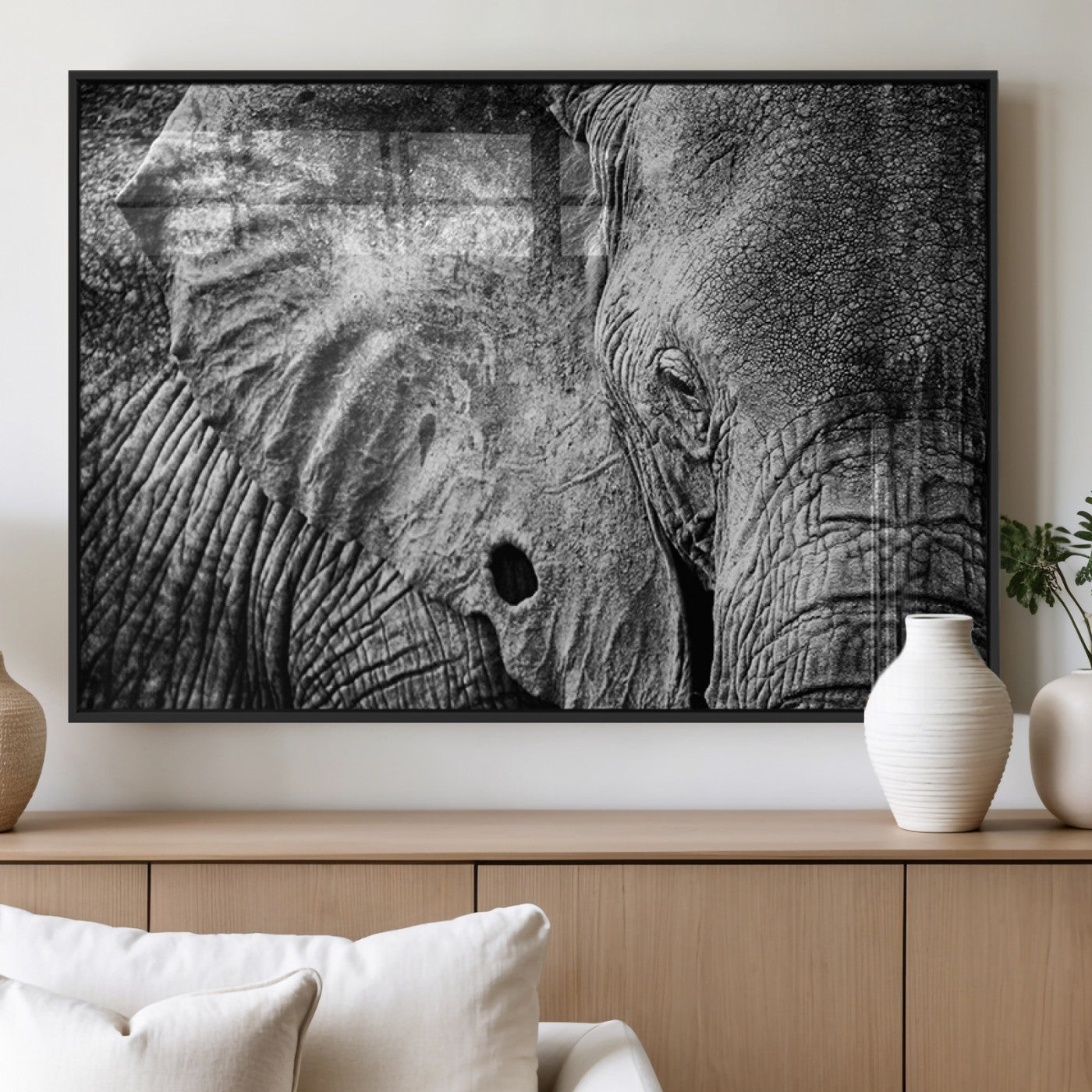 MGV-FP-60X30-3P - Wild Old Elephant Wall Art Canvas Print