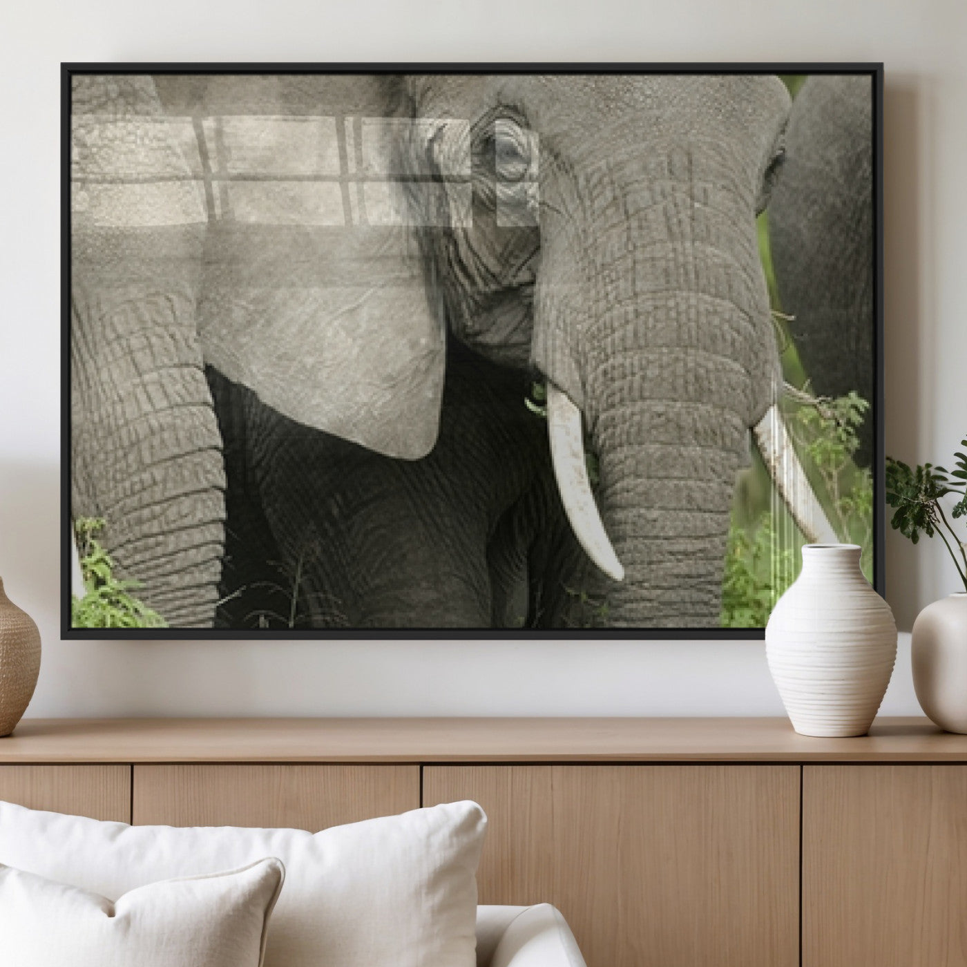 MGV-FP-36X24-3P - Wild Elephant Wall Art Canvas Print