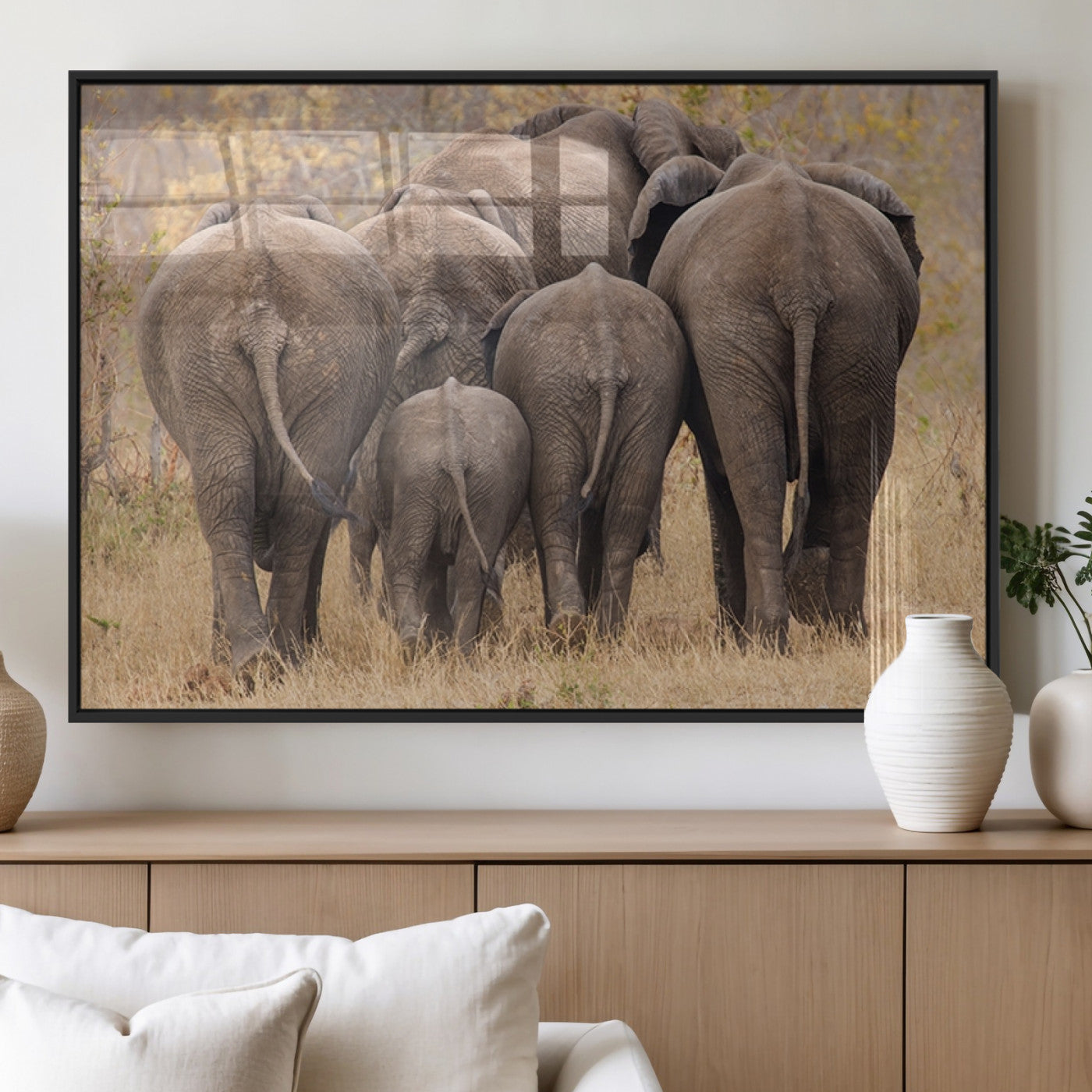 MGV-FP-60X30-3P - Wild Elephant Wall Art Canvas Print