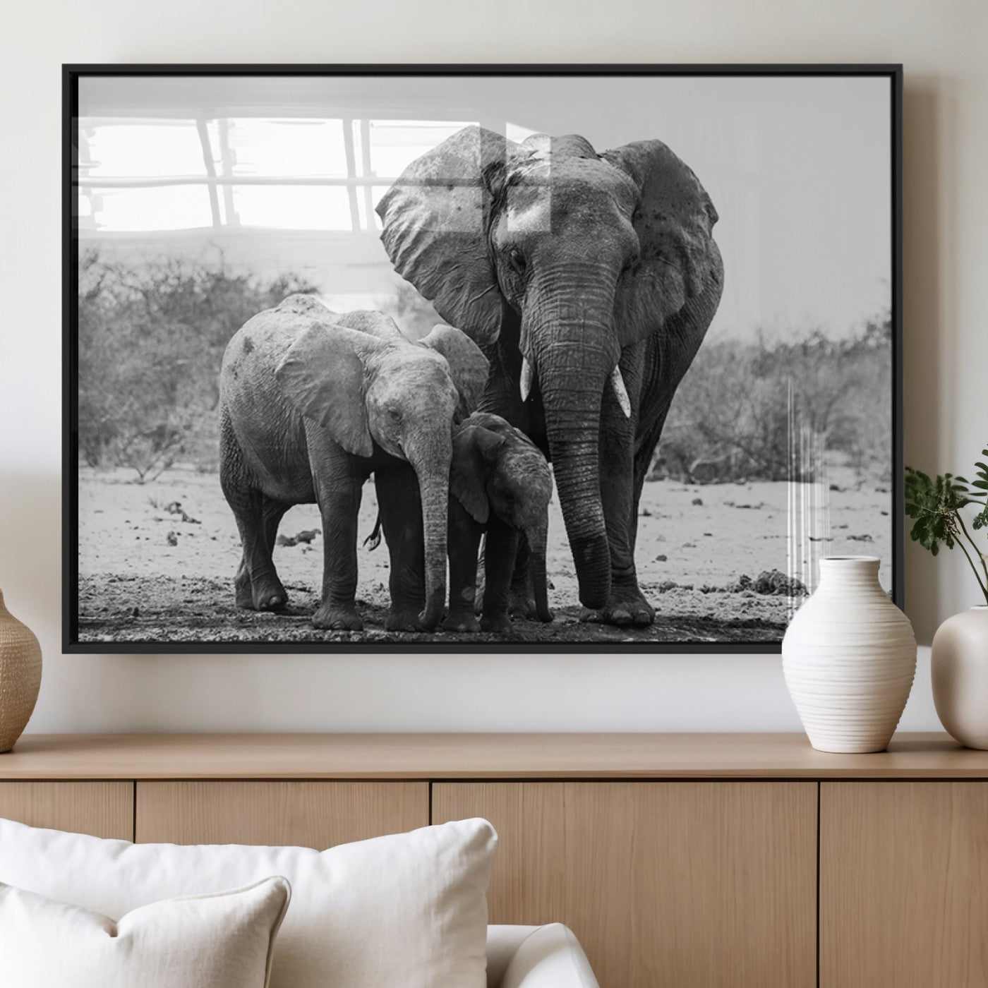 MGV-FP-60X30-3P - Elephant Family Africa Wall Art Canvas Print