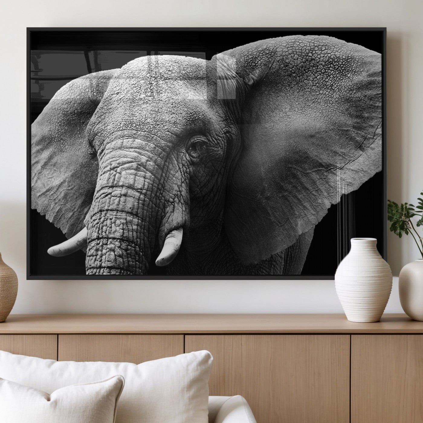 MGV-FP-60X30-3P - Big Elephant Close Up Wall Art Canvas Print