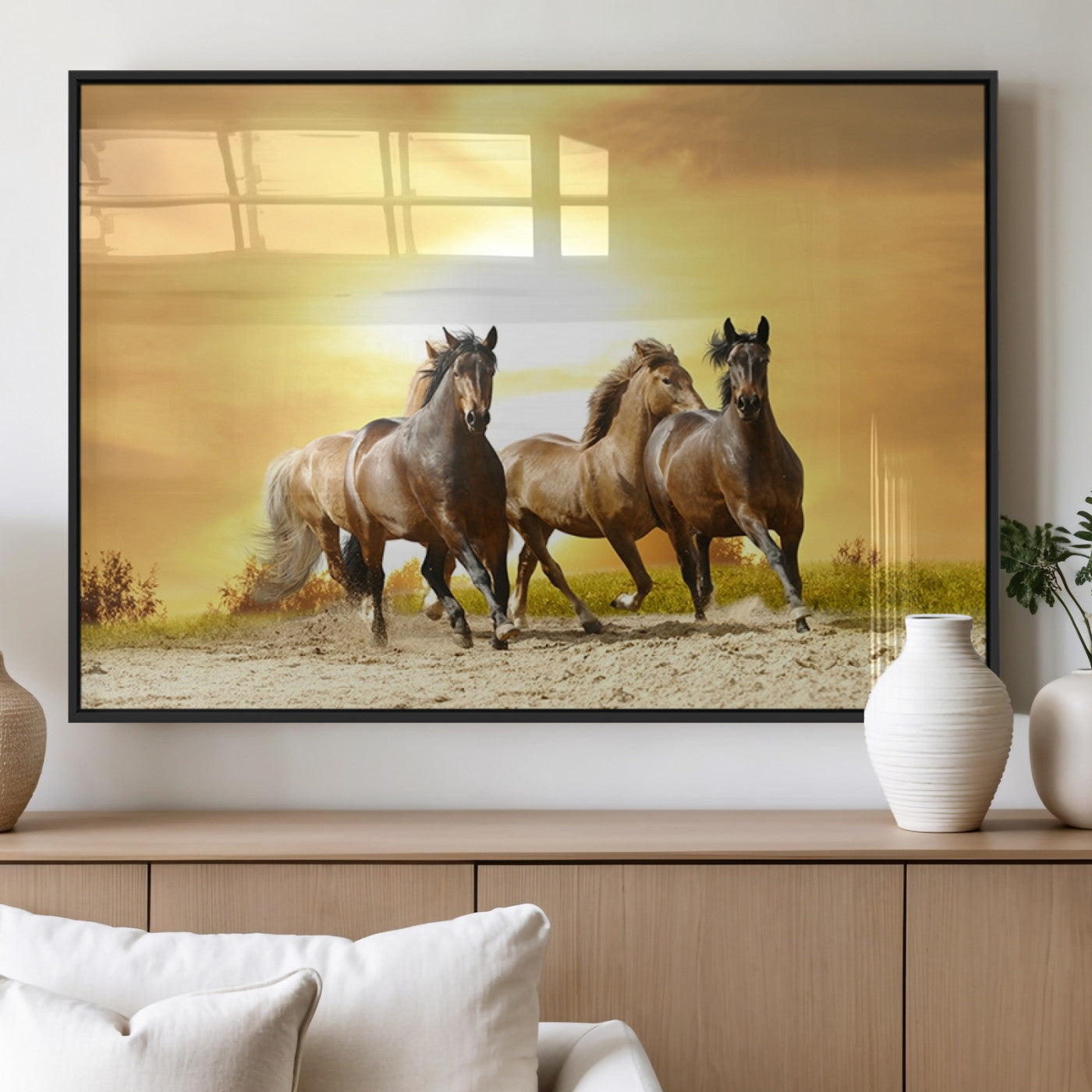 MGV-FP-36X24-3P - Wild Horses Wall Art Canvas Print