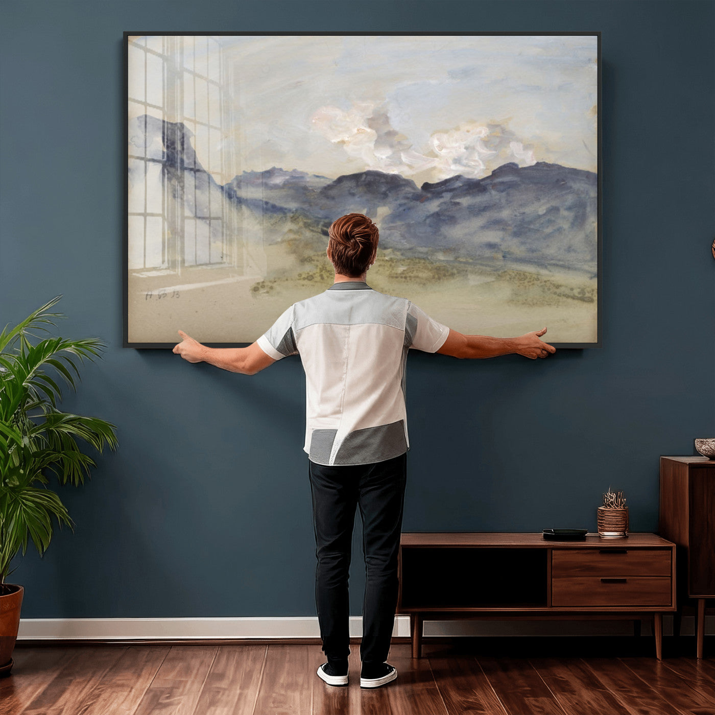 14644686-MGV-CV-36X24 - Alps Hercules Brabazon Brabazon Abstract Wall Art Canvas Print for Modern Home Decor