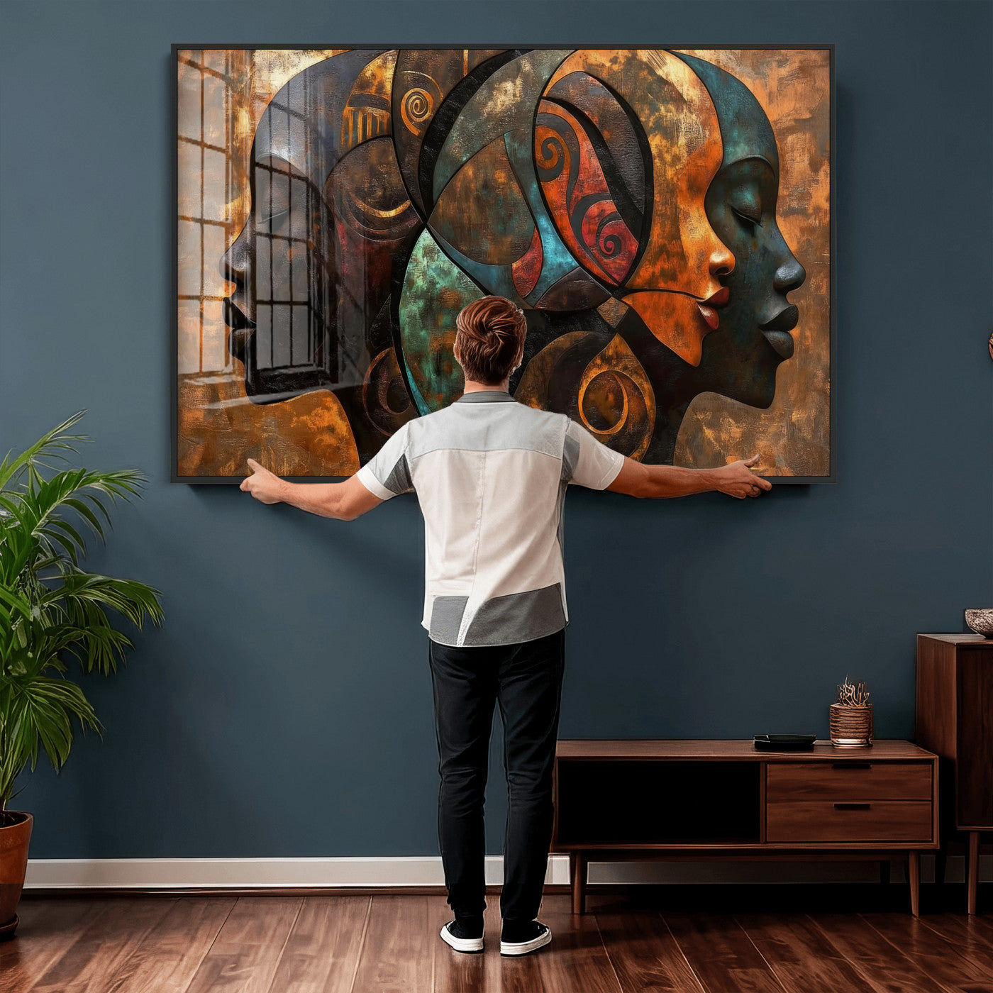 81517886-MGV-CV-36X24 - Abstract Afro American Women Wall Art Canvas Print