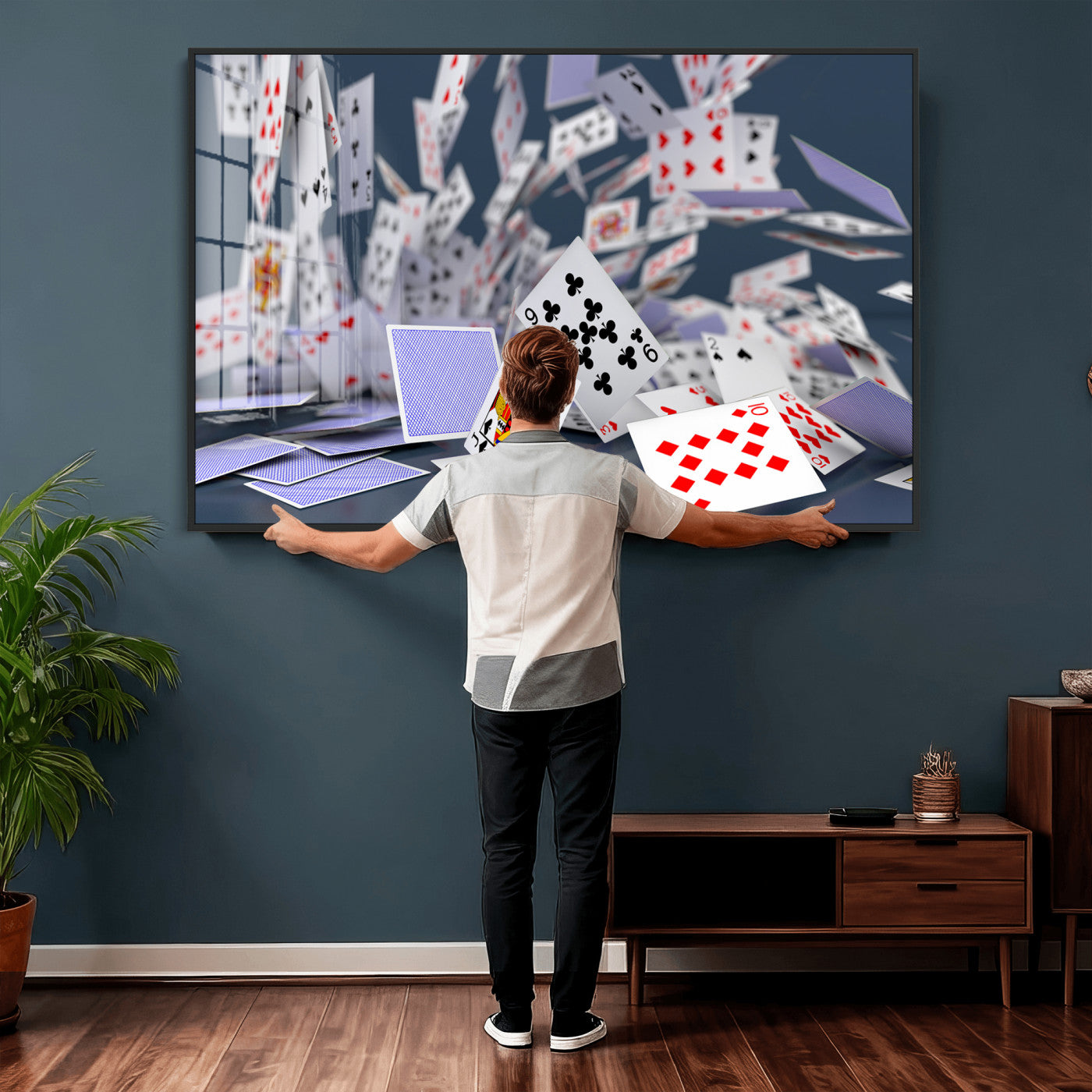 66392185-MGV-CV-36X24 - Playing Cards Canvas Wall Art | Casino Game Room Decor, Poker Decor Art