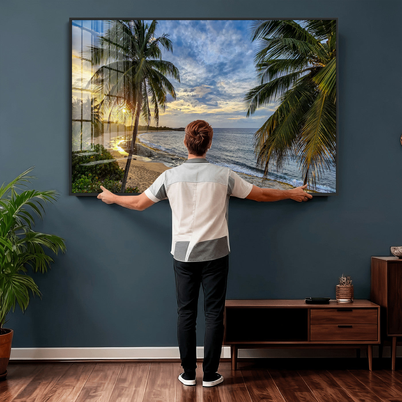 83399063-MGV-CV-36X24 - Puerto Rico Beach Paradise Wall Art – Tropical Coastal Print