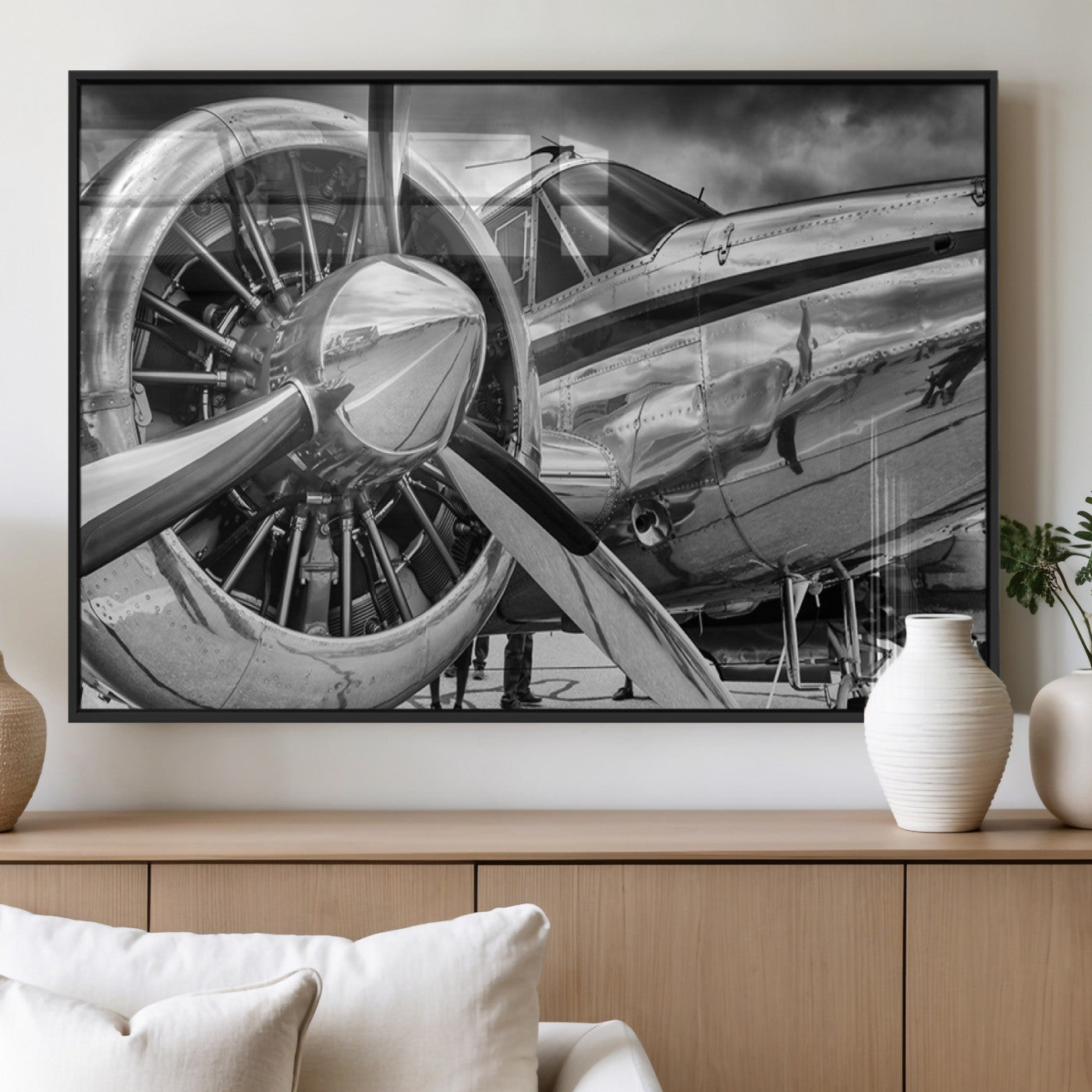 MGV-FP-60X30-3P - Vintage Antique Airplane Wall Art Canvas Print