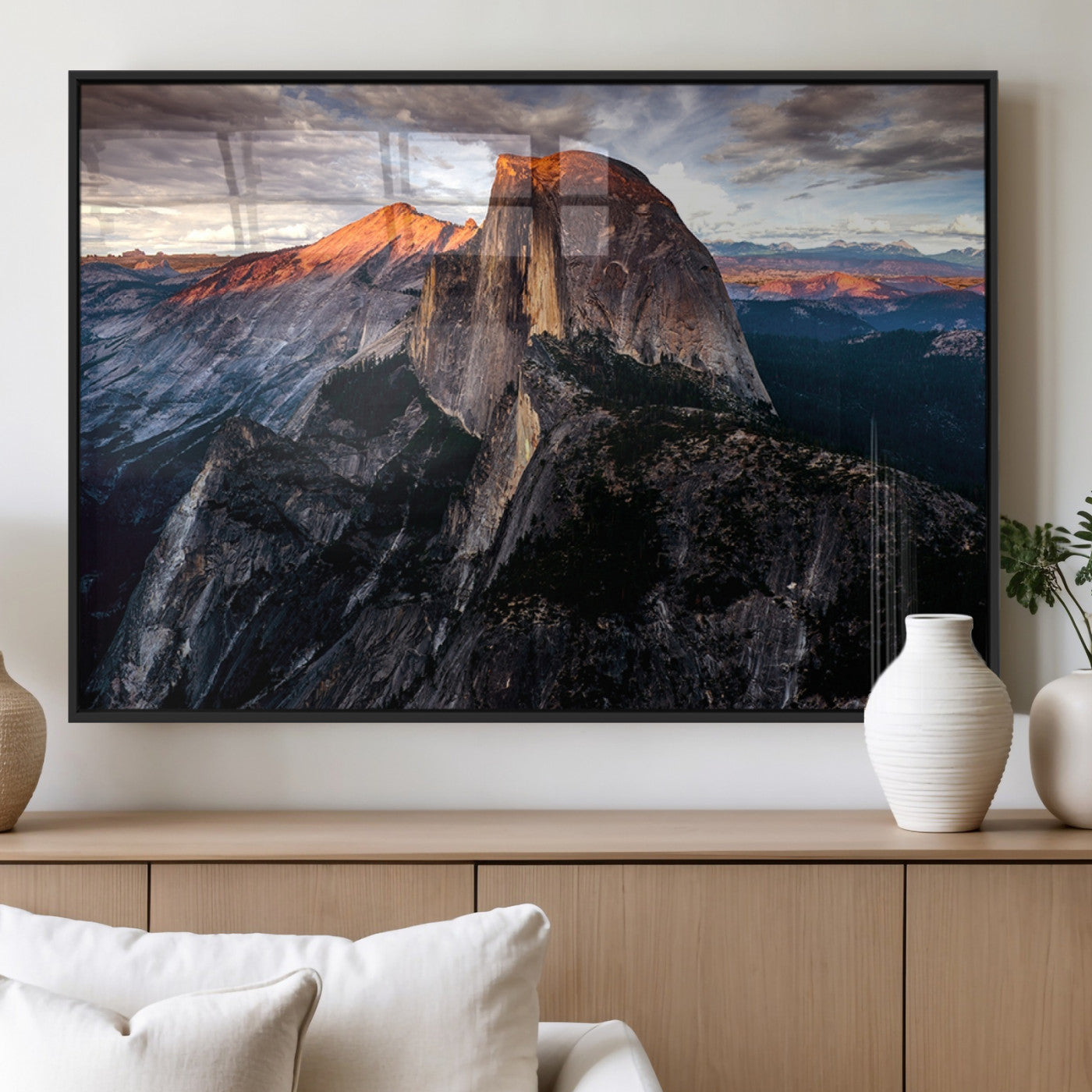 MGV-FP-60X30-3P - Half Dome Wall Art Print - Yosemite Majestic Triptych Landscape Print – National Park Nature Decor