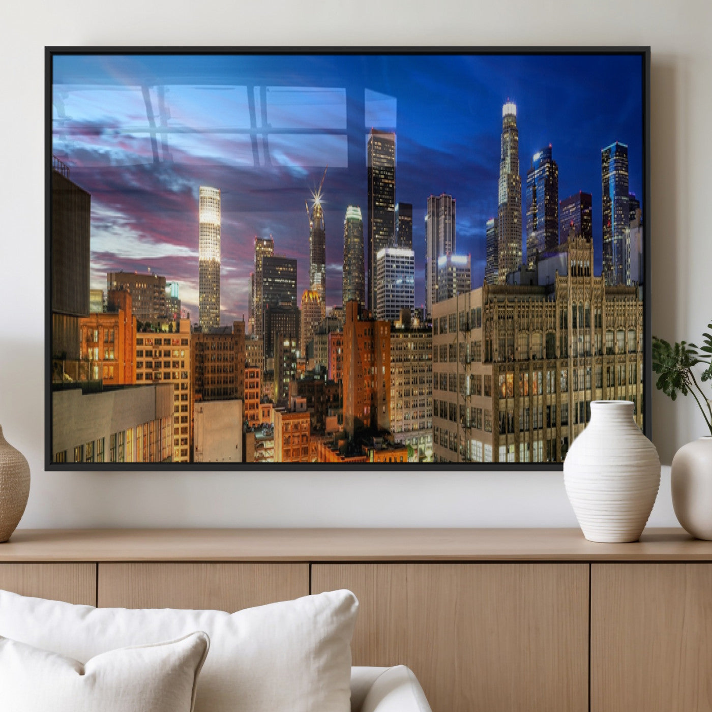 MGV-FP-60X30-3P - Los Angeles Night Wall Art Canvas Print