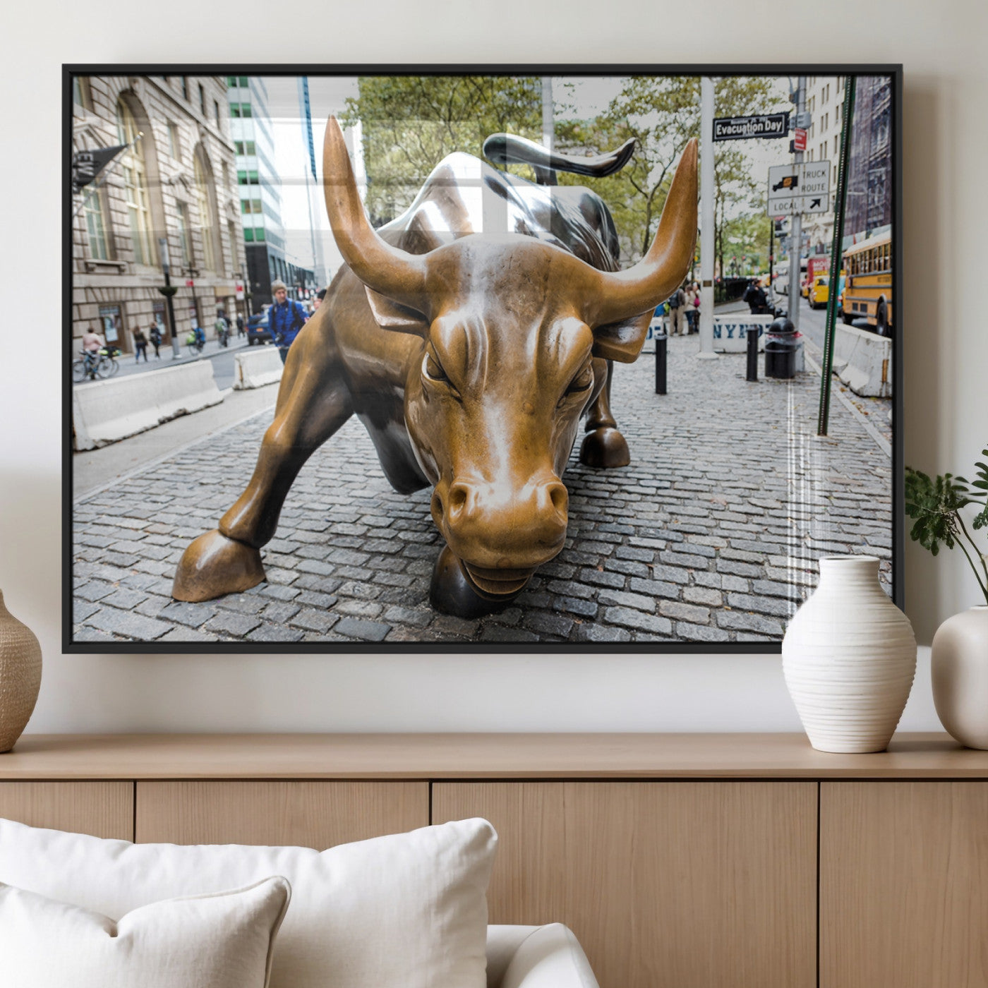 MGV-FP-60X30-3P - Charging Bull Wall Art Canvas Print