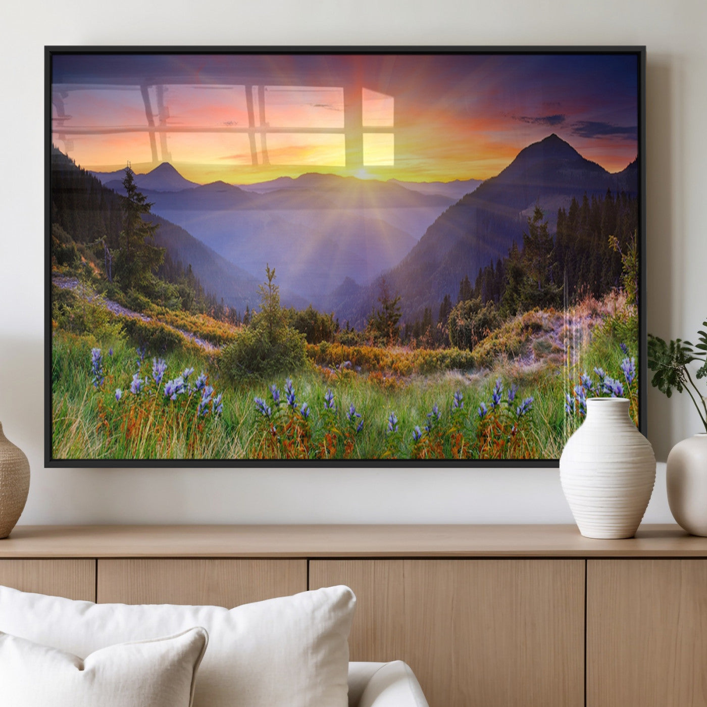 MGV-FP-60X30-3P - Mountain and Spring Wall Art Canvas Print