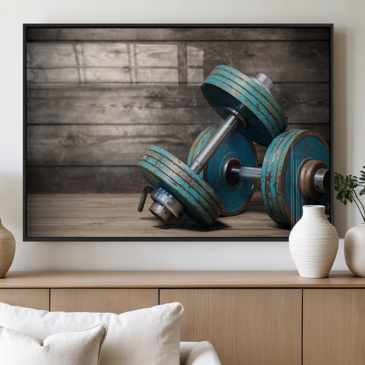 MGV-FP-60X30-3P - Dambell and Sport Wall Art Canvas Print