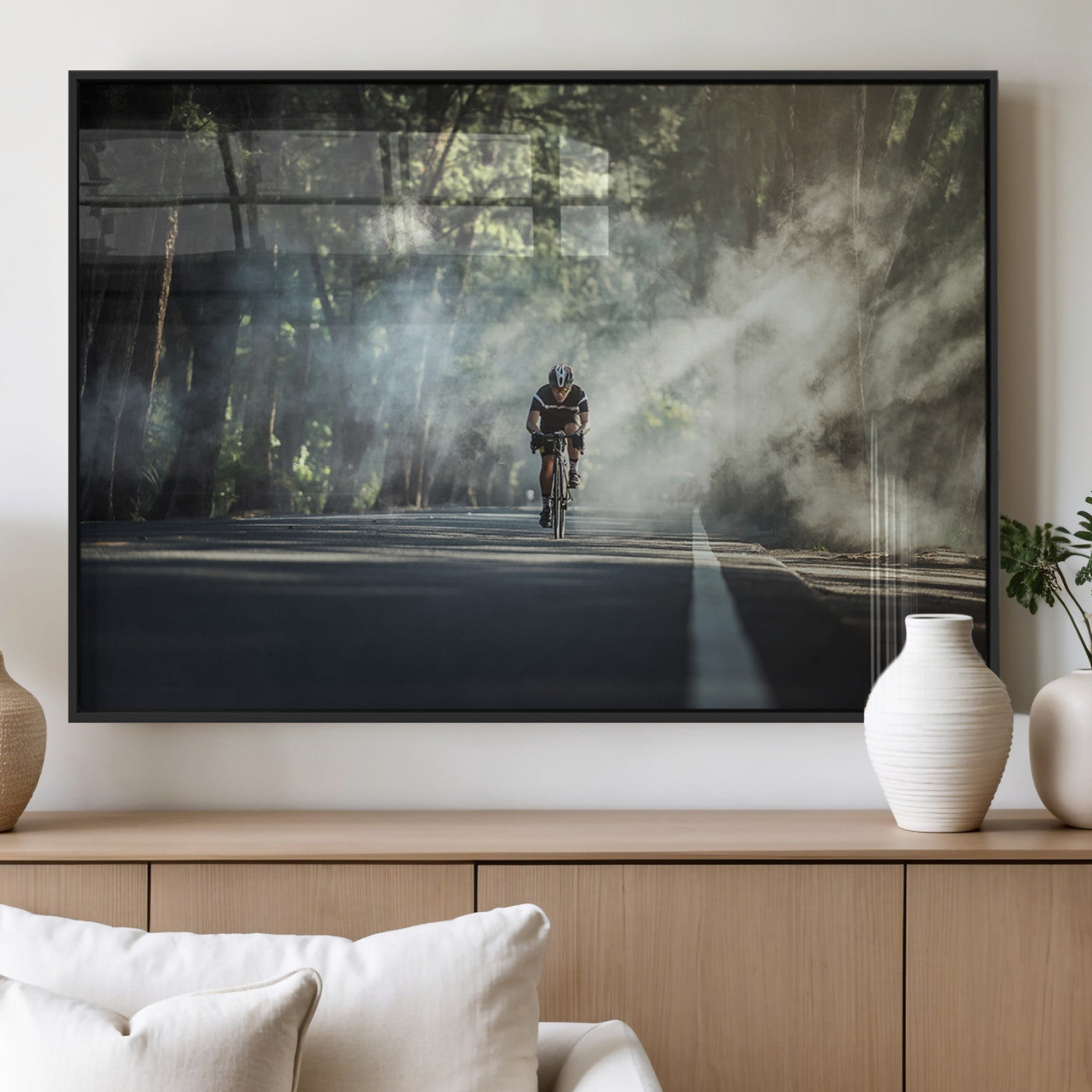MGV-FP-60X30-3P - Cycling Road Bike in the Morning, Cycling Road Bike Canvas Print