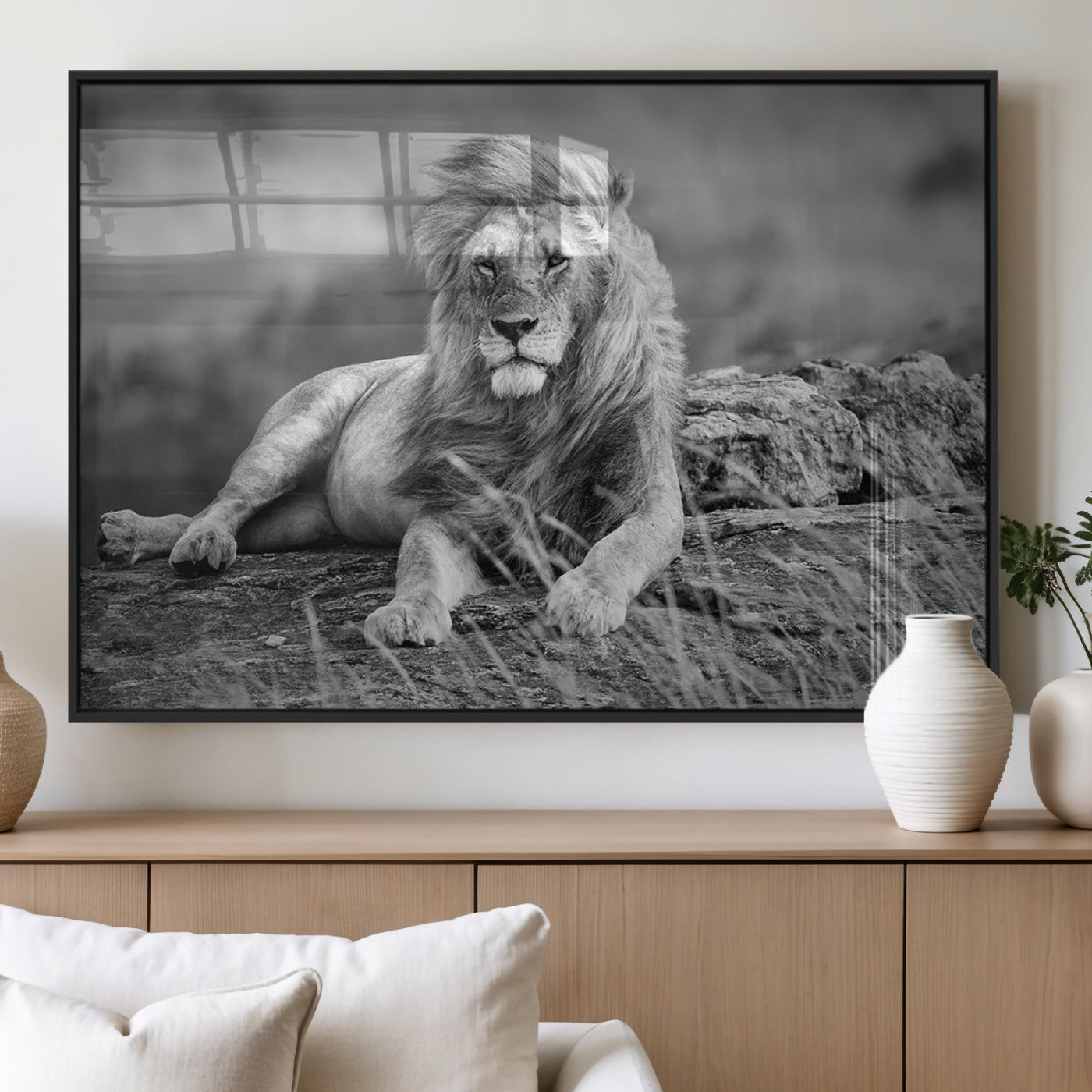 MGV-FP-60X30-3P - King of Forest Lion Wall Art Canvas Print