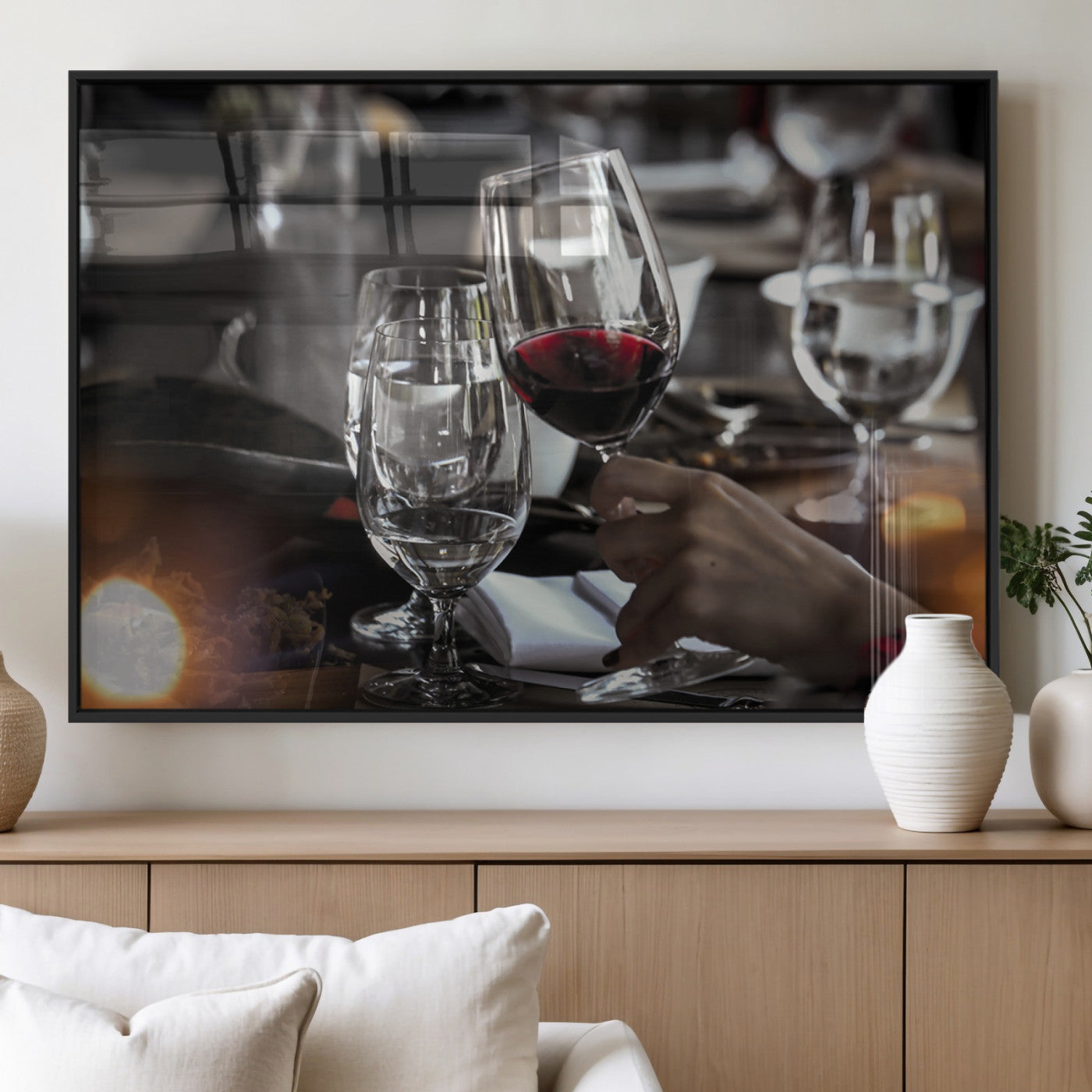 MGV-FP-60X30-3P - Red Wine and Glass Canvas Print