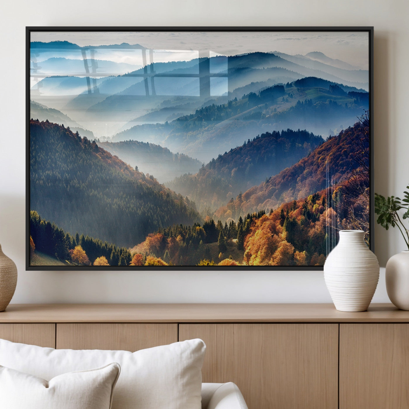 MGV-FP-60X30-3P - Mountains Forest Autumn Wall Art Canvas Print