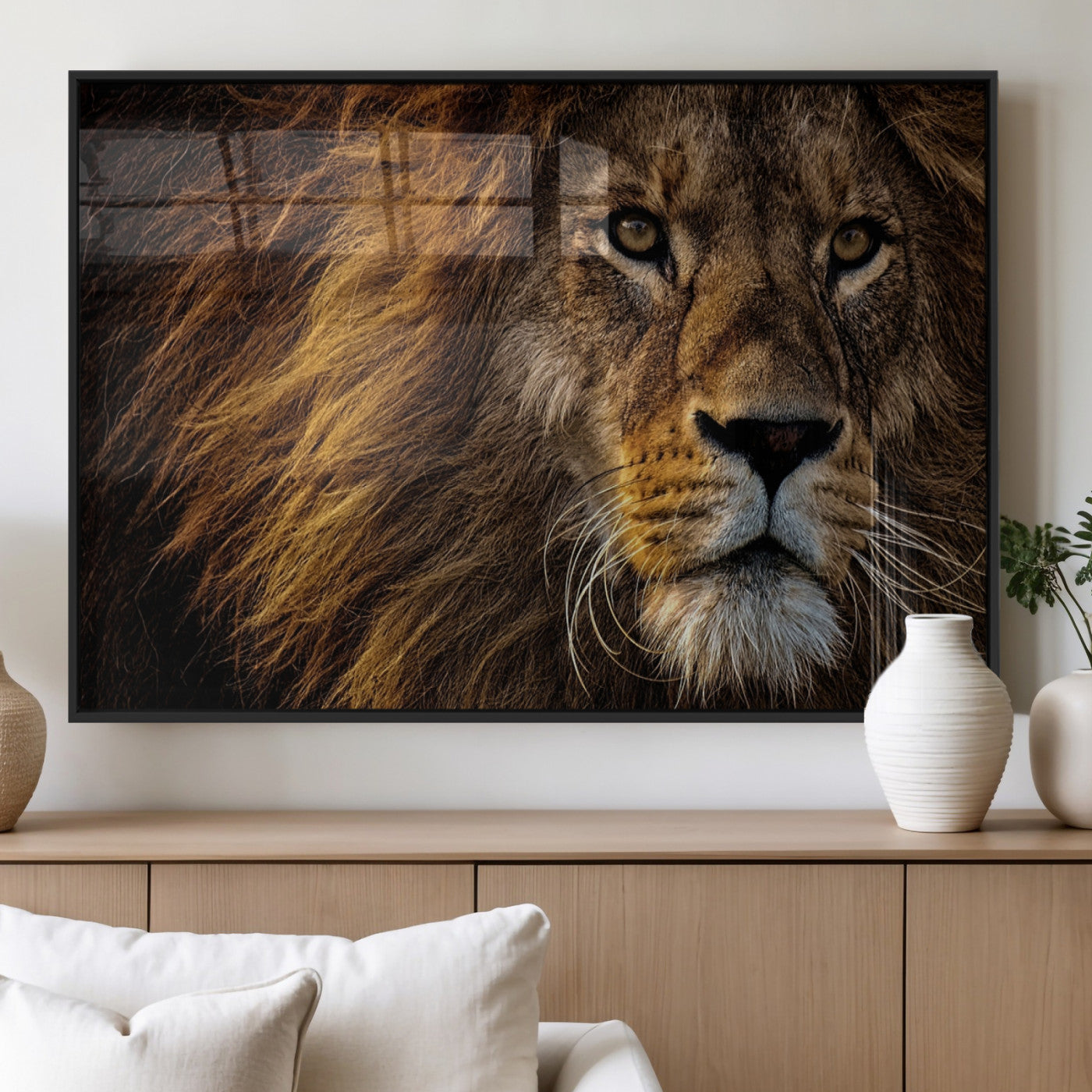 MGV-FP-60X30-3P - Mighty Lion Wall Art Animal Canvas Print