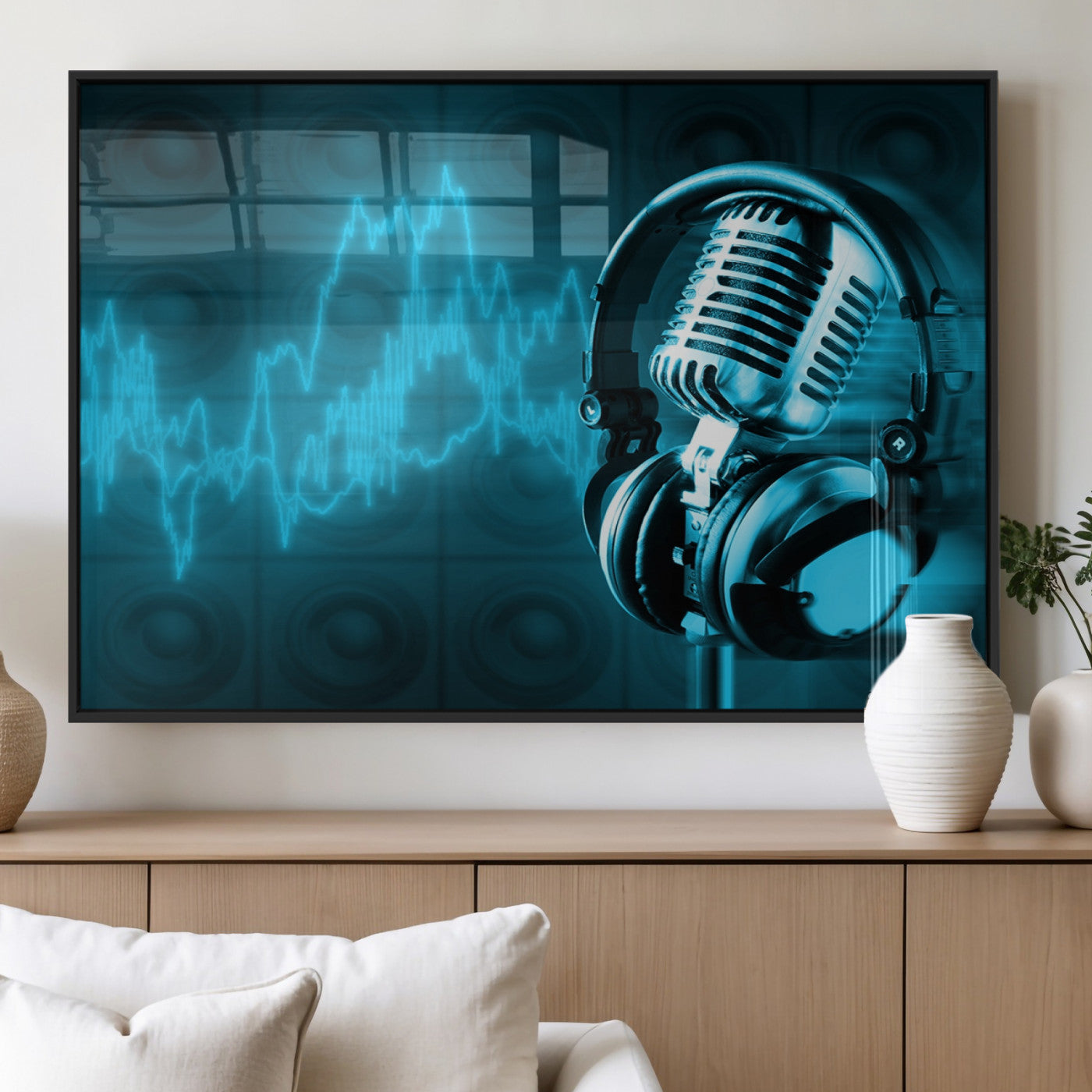 MGV-FP-60X30-3P - Music and Microphone Wall Art Canvas Print