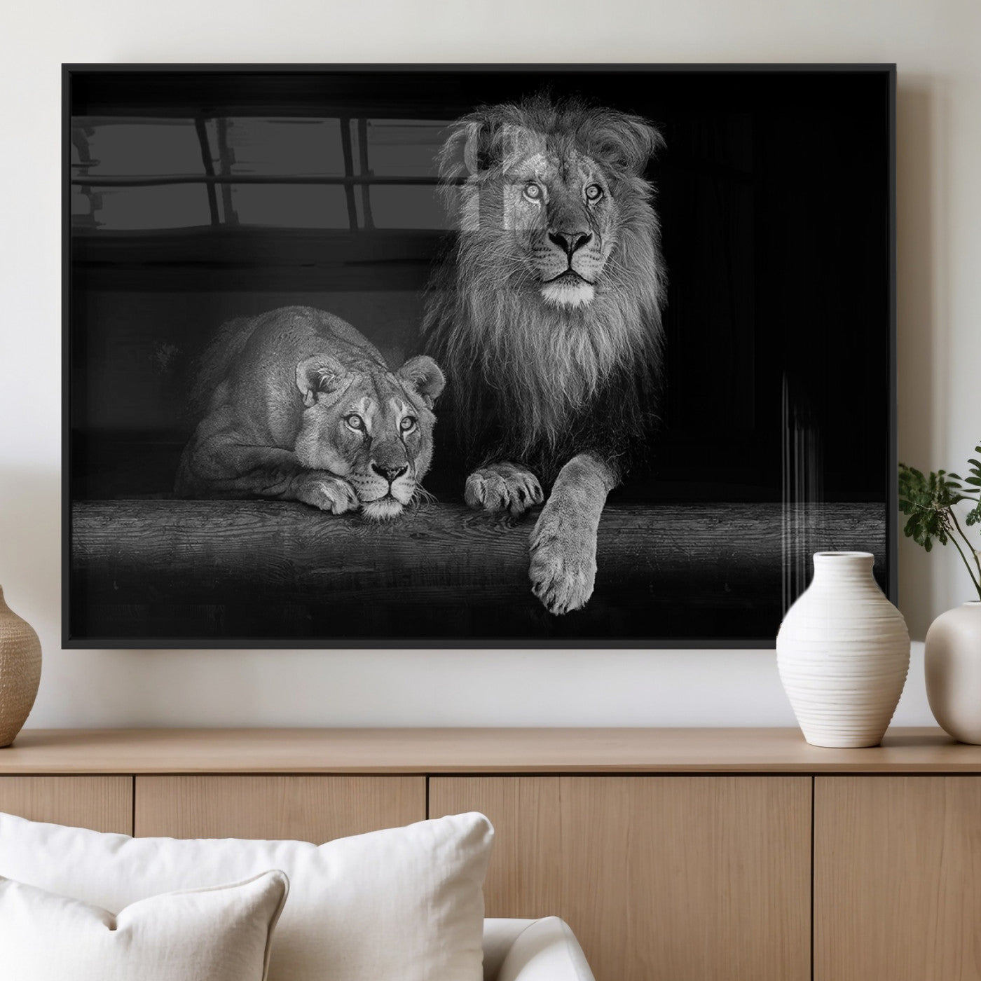 MGV-FP-60X30-3P - Lion Family Wall Art Canvas Print