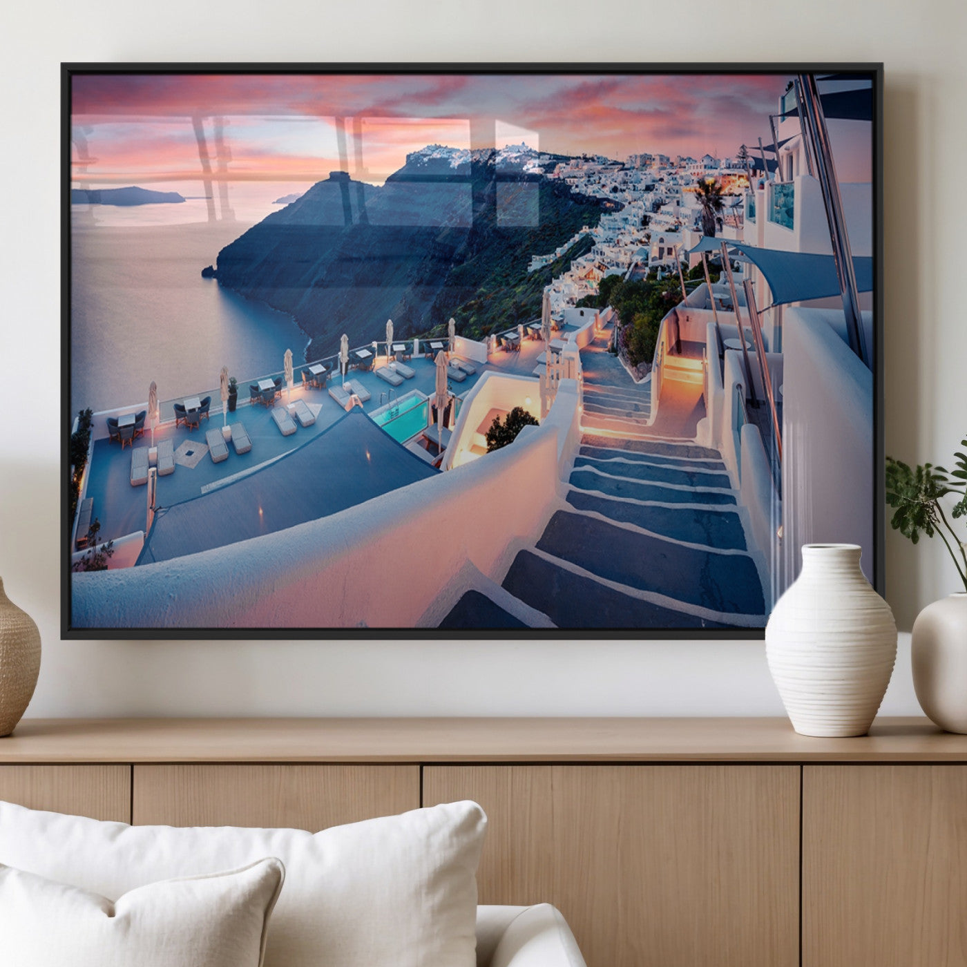 MGV-FP-60X30-3P - Santorini Island Wall Art Canvas Print