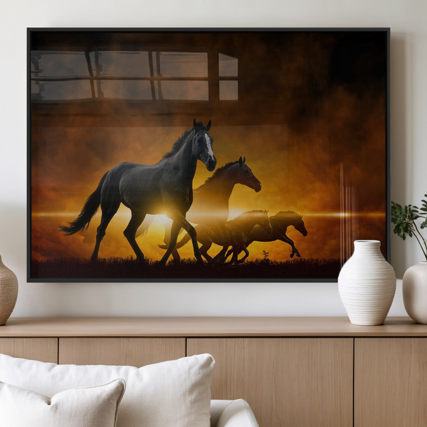 MGV-FP-60X30-3P - Horse Wall Art Canvas Print, Multi Panel Animal Canvas Print