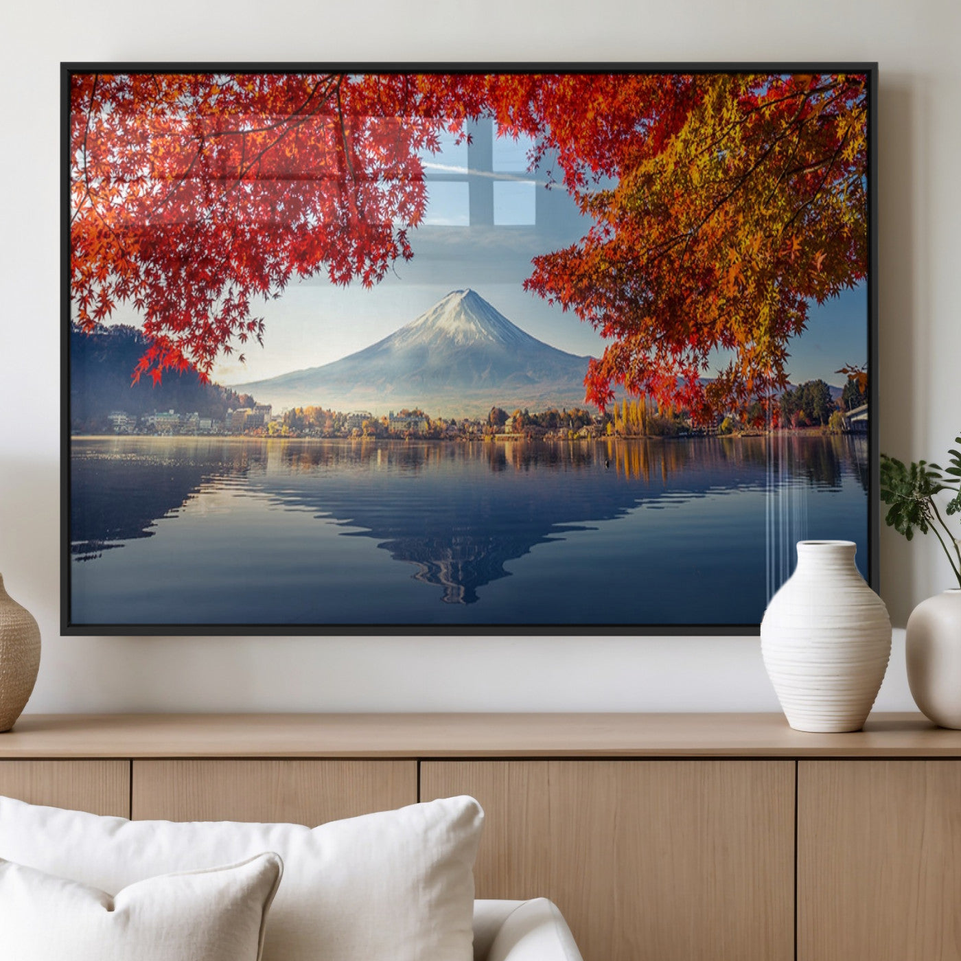 MGV-FP-60X30-3P - Mount Fuji Canvas Wall Art Japan Autumn Mountain Canvas Print Wall Art