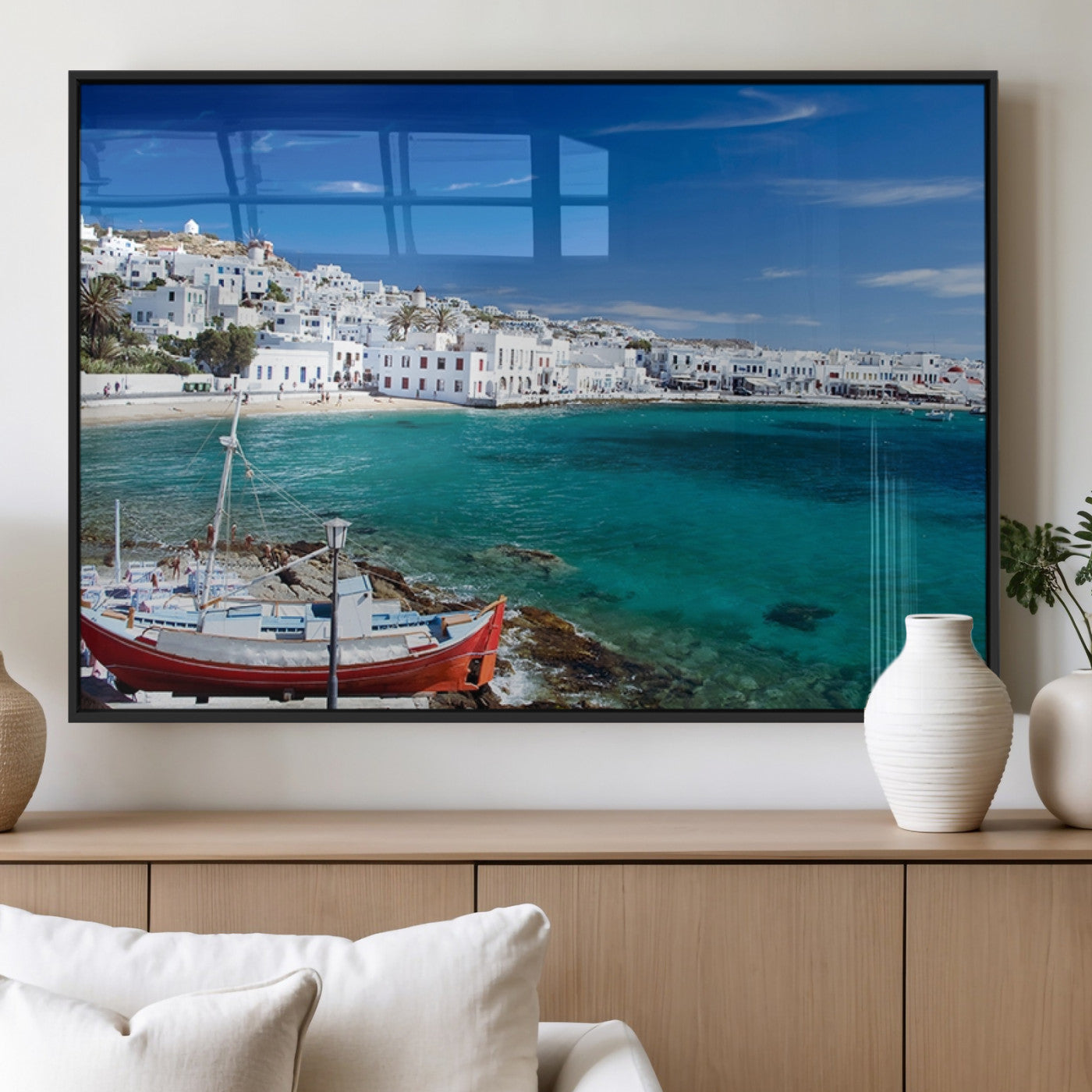 MGV-FP-60X30-3P - Santorini Wall Art Canvas Print