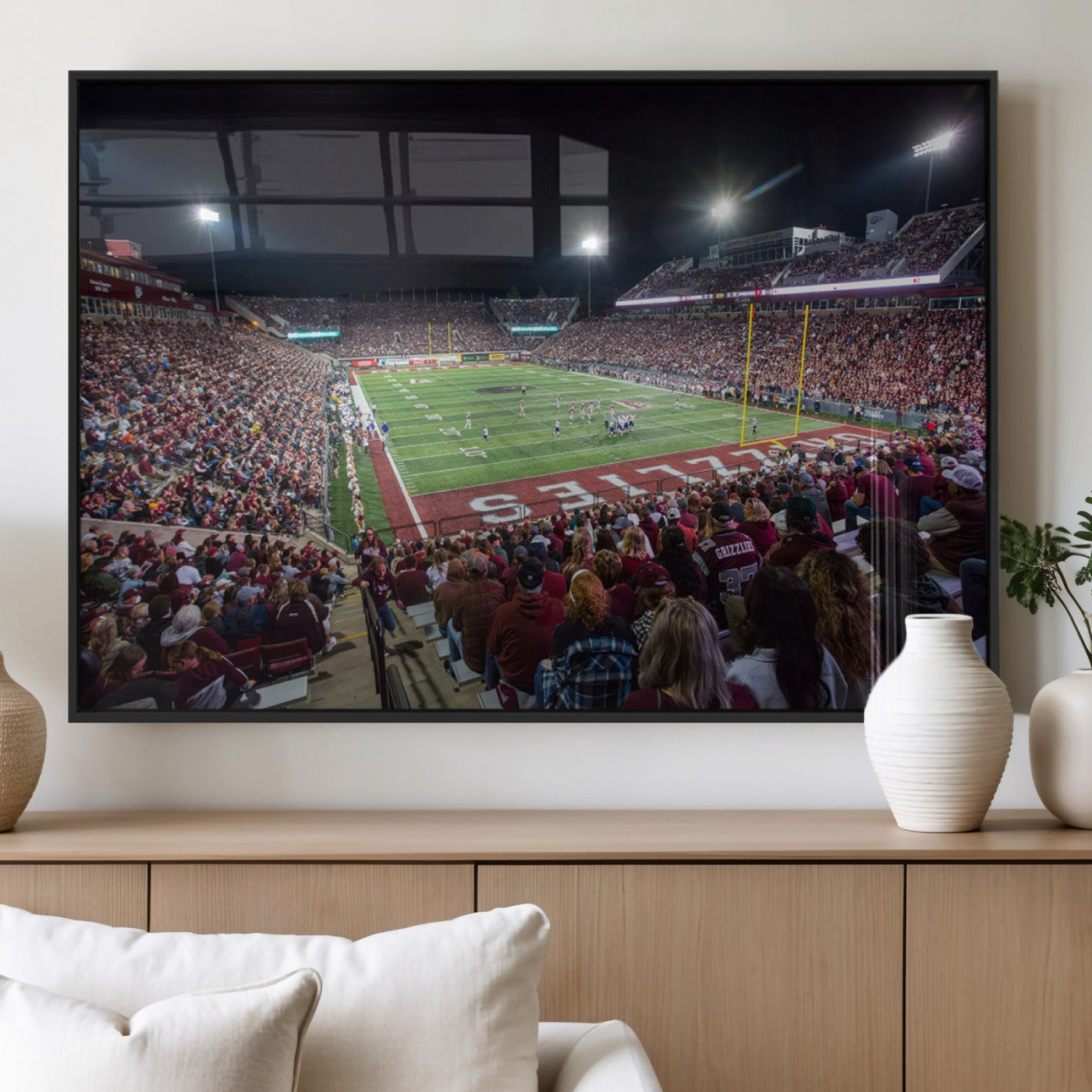 MGV-FP-60X30-3P - American Football Wall Art Canvas Print, Stadium Sport Wall Art Print