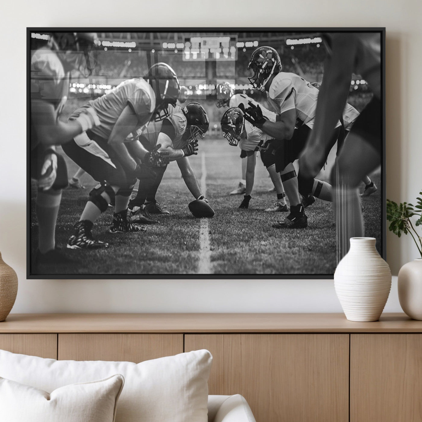 MGV-FP-60X30-3P - American Football Wall Art Canvas Print, Stadium Sport Wall Art Print