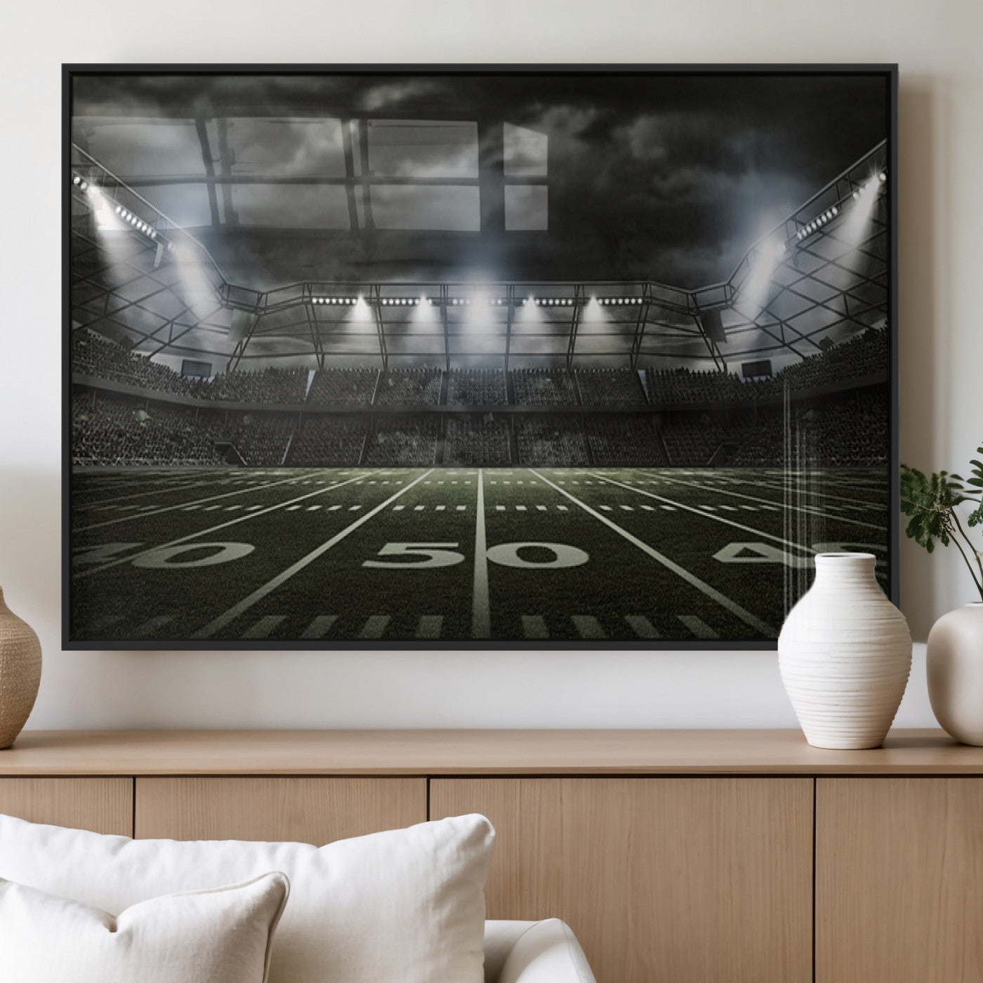 MGV-FP-60X30-3P - American Football Stadium Wall Art Canvas Print, Stadium Sport Wall Art Print