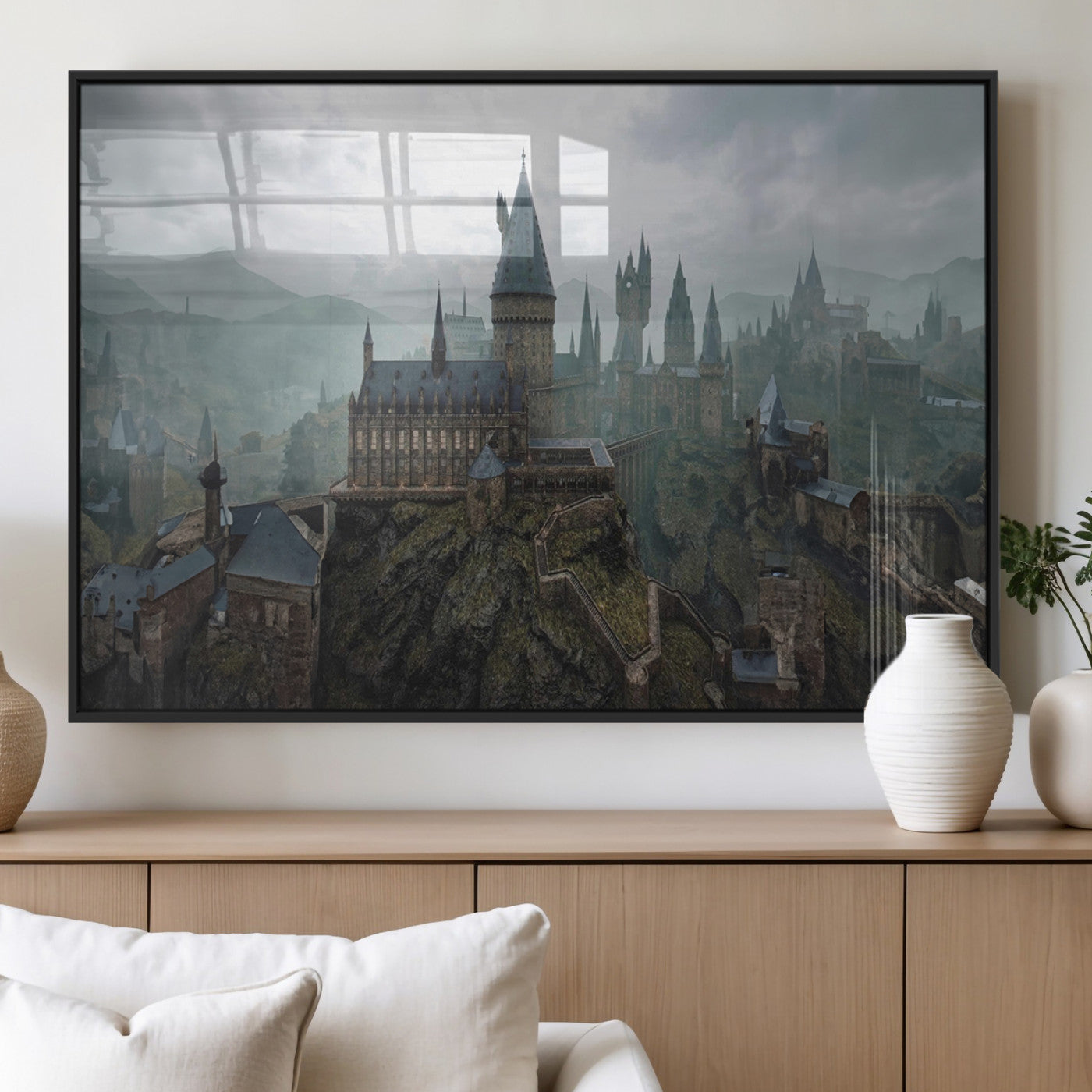 MGV-FP-36X24-3P - Disney Castle Wall Art Canvas Print, Living Kids Home Room Decor Art Print