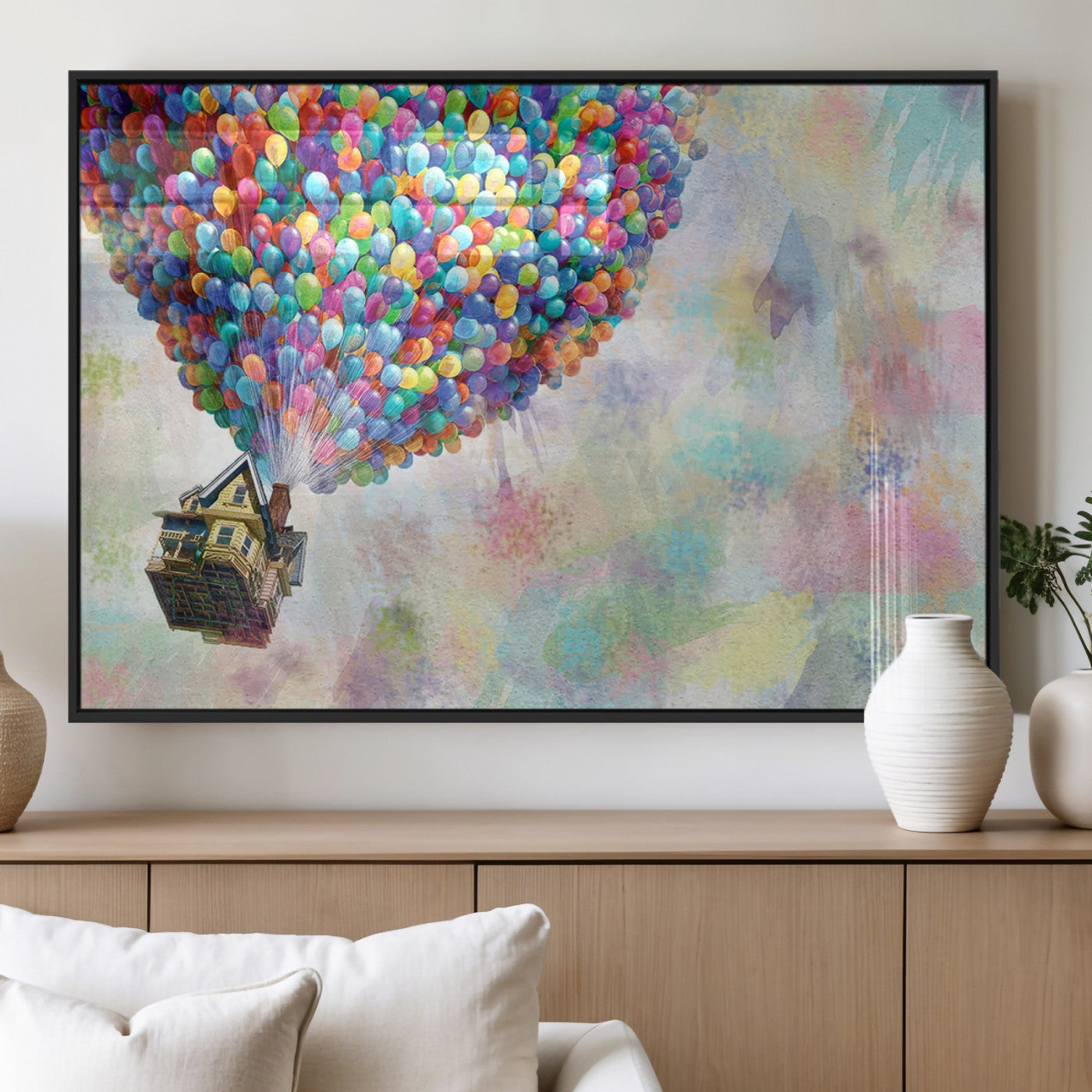 MGV-FP-36X24-3P - Up Pixar Poster, Look Up Pixar Wall Art, Up Pixar Canvas, Kids Play Game Room Decor Wall Art