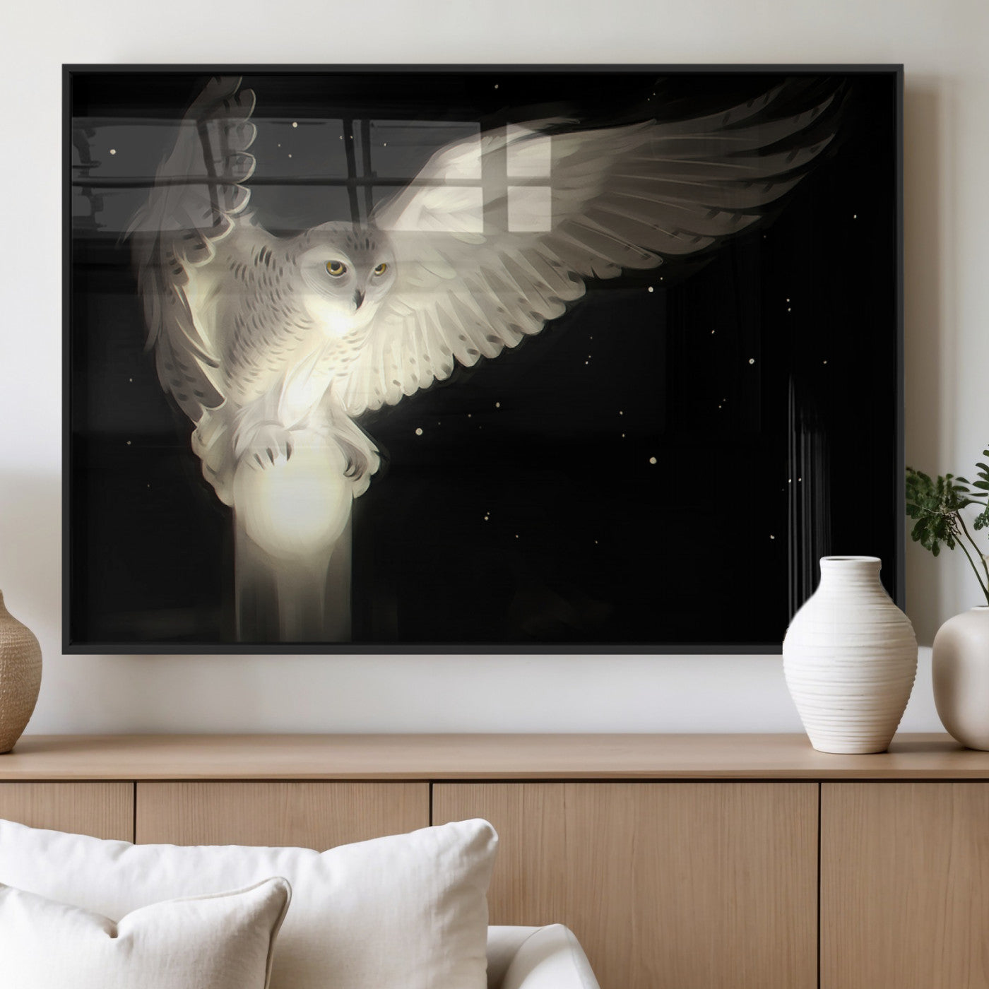 MGV-FP-60X30-3P - Night Owl Art -  Illuminating the Darkness – Unique Animal-Inspired Wall Art for Modern Decor |