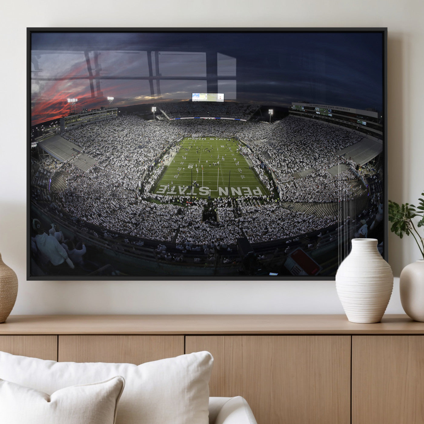 MGV-FP-60X30-3P - Penn State University Nittany Lions Football Team Print - University Park Beaver Stadium Wall Art