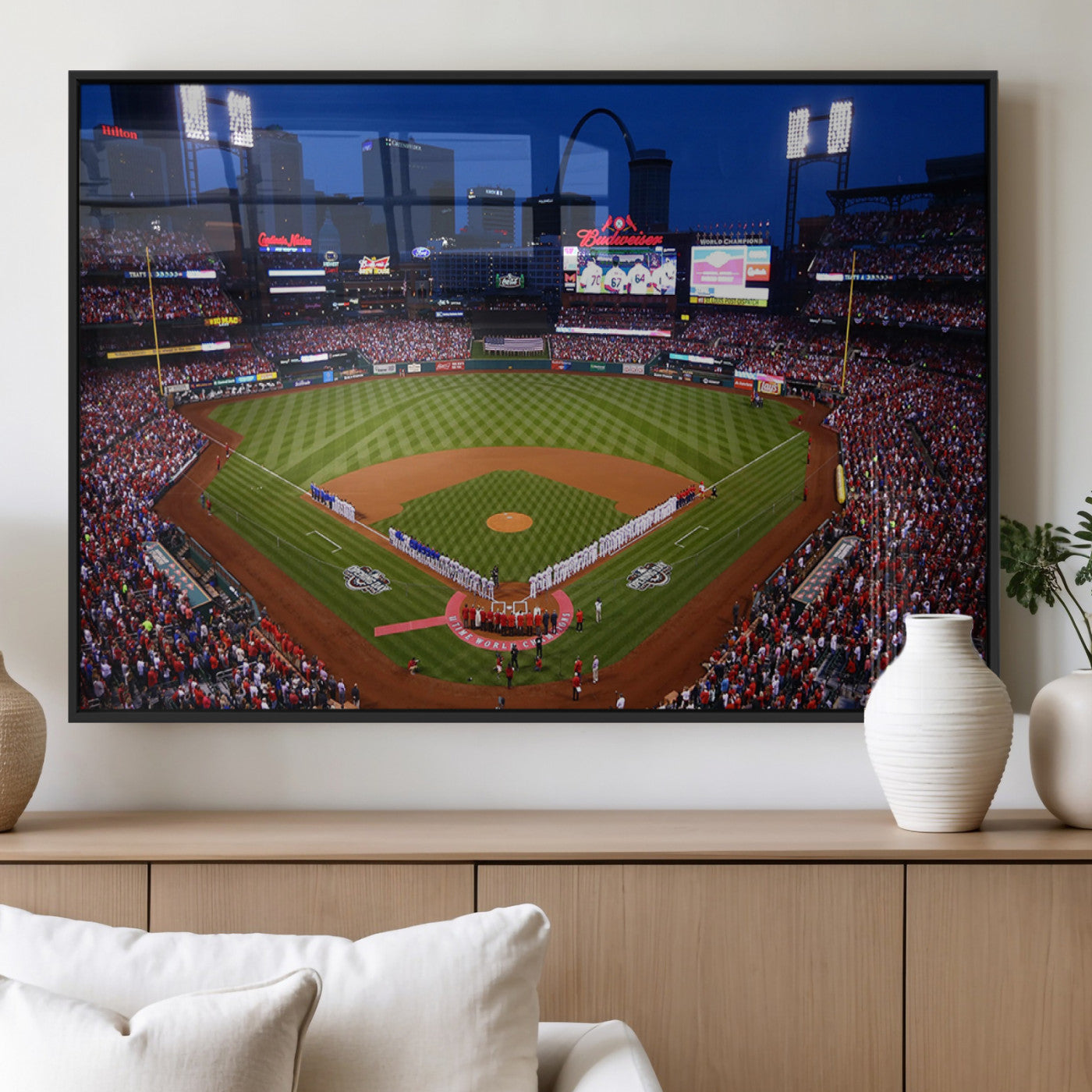 MGV-FP-60X30-3P - St. Louis Cardinals Baseball Team Print - Busch Stadium Wall Art Canvas Print
