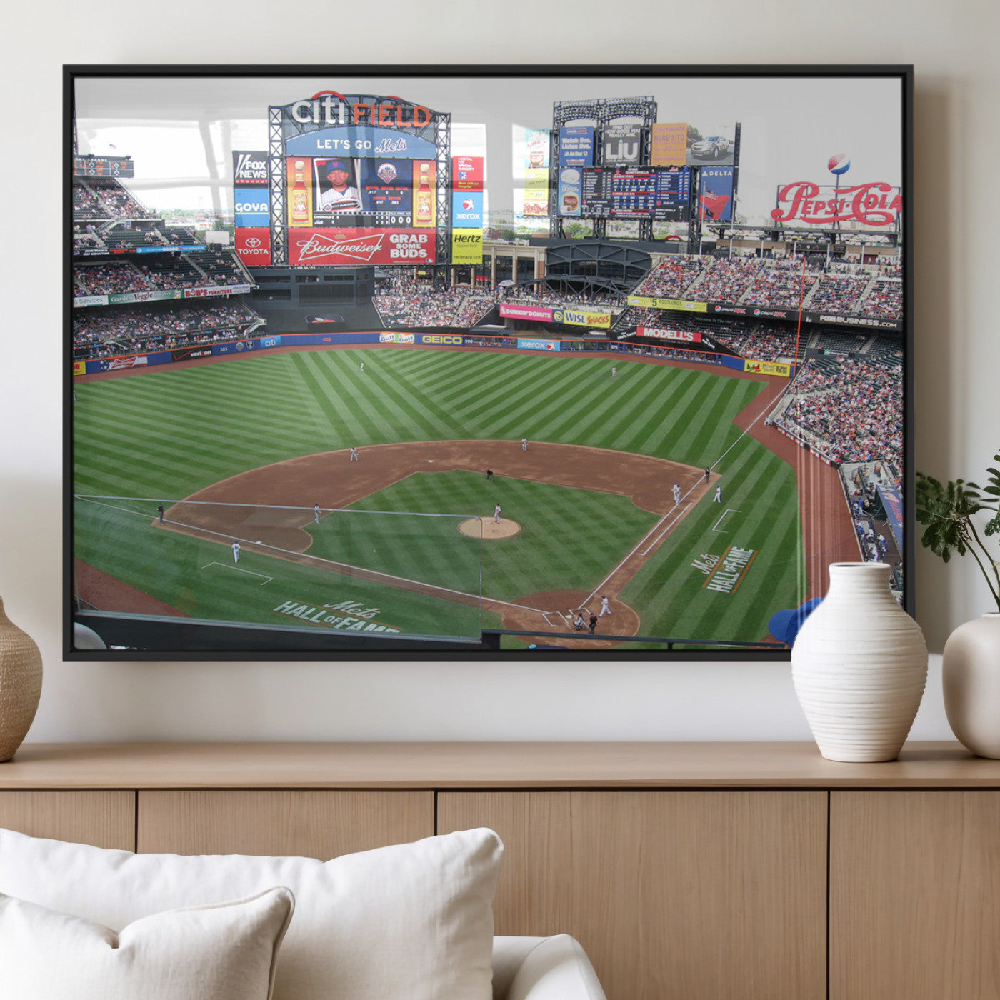 MGV-FP-60X30-3P - New York Mets Baseball Team Print - Citi Field Baseball Stadium Wall Art Canvas Print