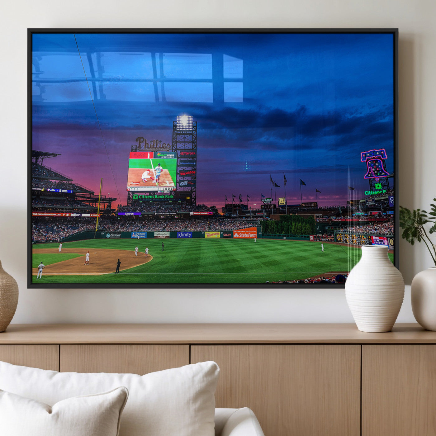 MGV-FP-60X30-3P - Philadelphia Phillies Baseball Team Print - Philadelphia Citizens Bank Park Stadium Canvas Wall Art