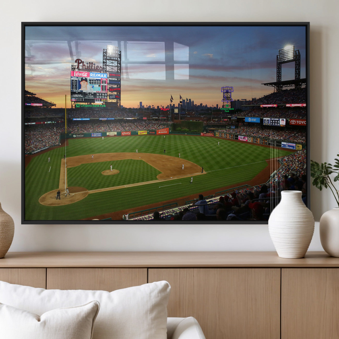 MGV-FP-60X30-3P - Citizens Bank Park Philadelphia Phillies Wall Art Canvas | 3-Panel Canvas Print of Phillies Stadium
