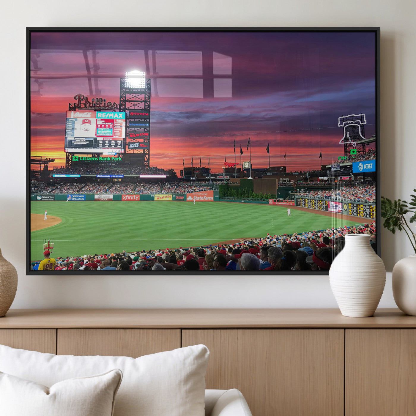 MGV-FP-60X30-3P - Philadelphia Phillies Baseball Team Print - Philadelphia Citizens Bank Park Stadium Wall Art Canvas