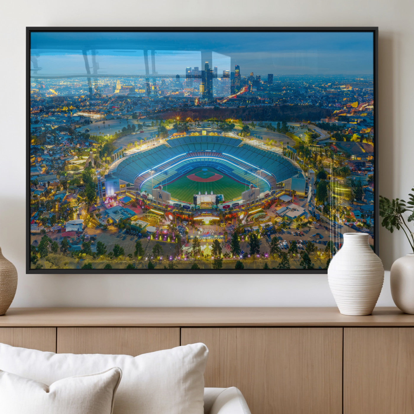 MGV-FP-60X30-3P - Los Angeles Dodgers Wall Art Canvas, Dodger Stadium Wall Art Canvas Print - MLB Baseball Stadium