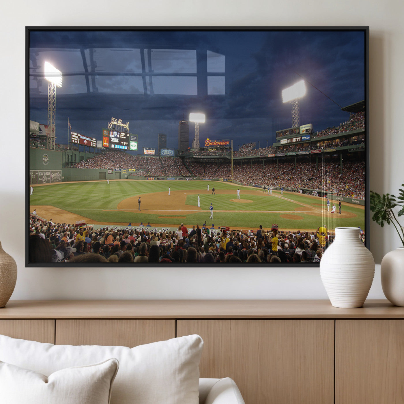 MGV-FP-60X30-3P - Boston Red Sox Baseball Team Print Canvas - Massachusetts Fenway Park Stadium Wall Art Canvas Print