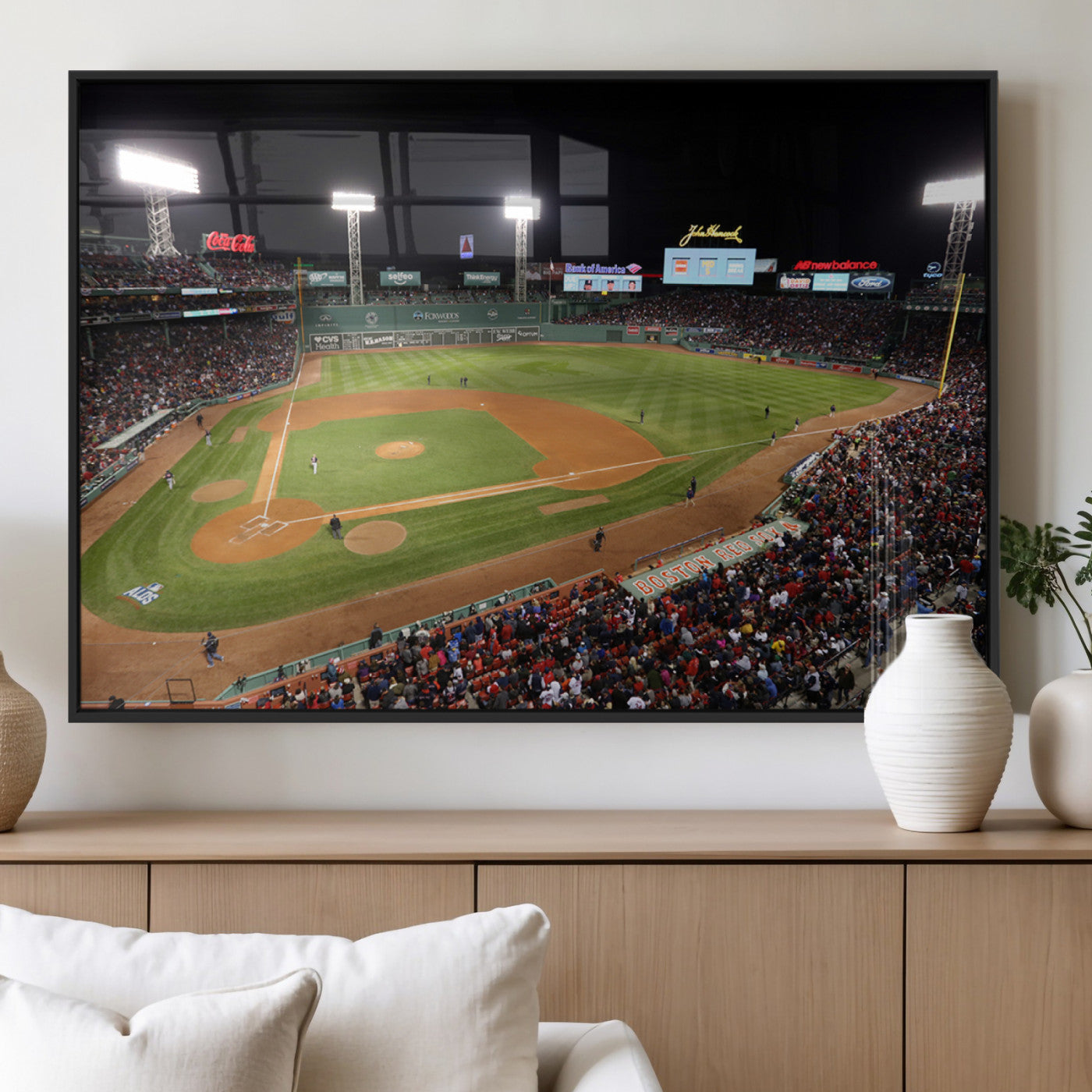 MGV-FP-60X30-3P - Boston Red Sox Baseball Team Print - Massachusetts Fenway Park Stadium Wall Art Canvas Print