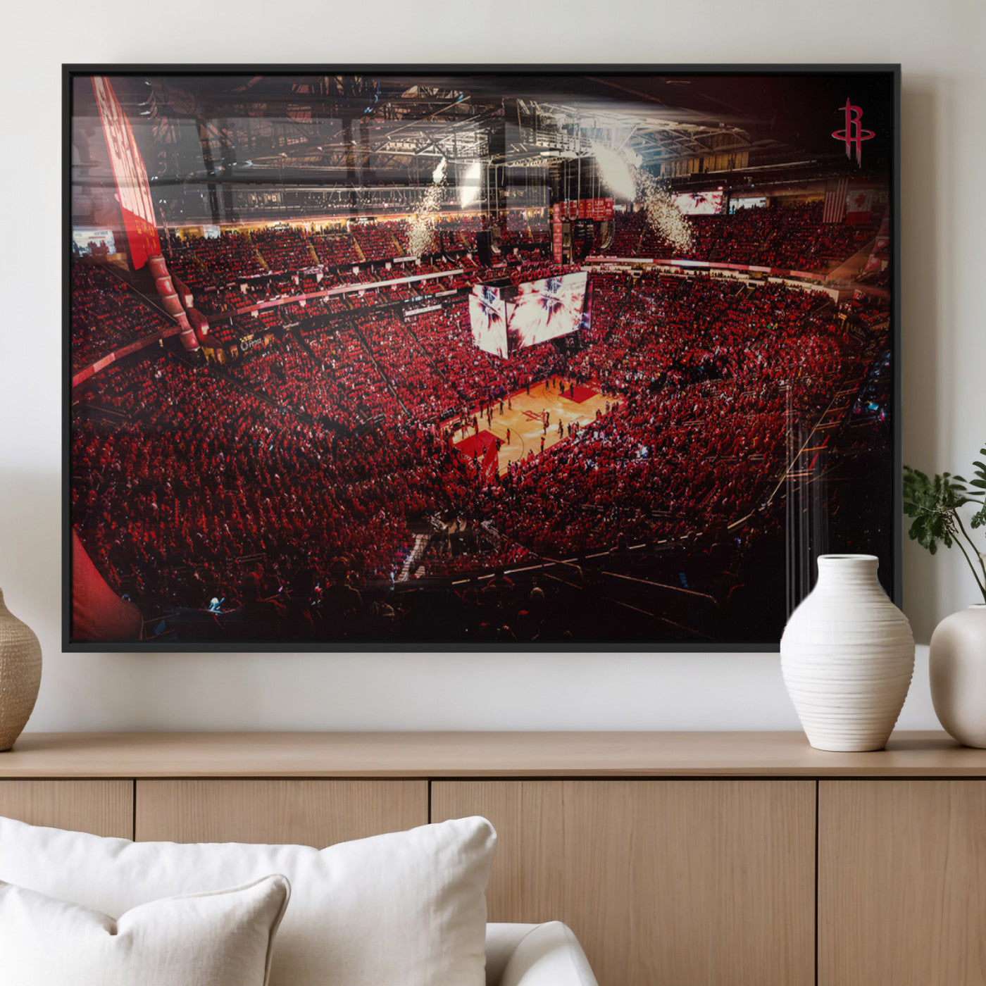 MGV-FP-60X30-3P - Houston Rockets Basketball Team Print Canvas- Houston Toyota Center Stadium Wall Art Canvas Print