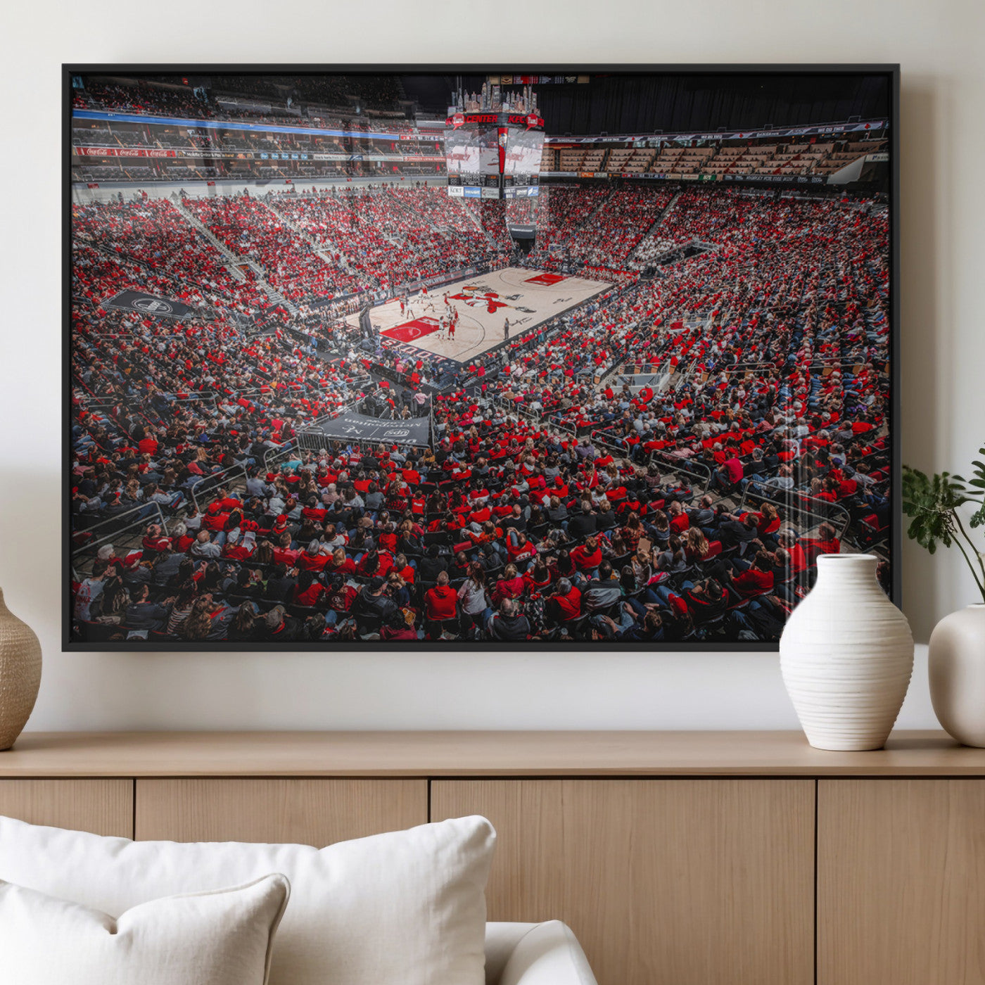 MGV-FP-60X30-3P - Louisville Cardinals Basketball Print Canvas - Louisville KFC Yum Center Arena Wall Art Canvas Print