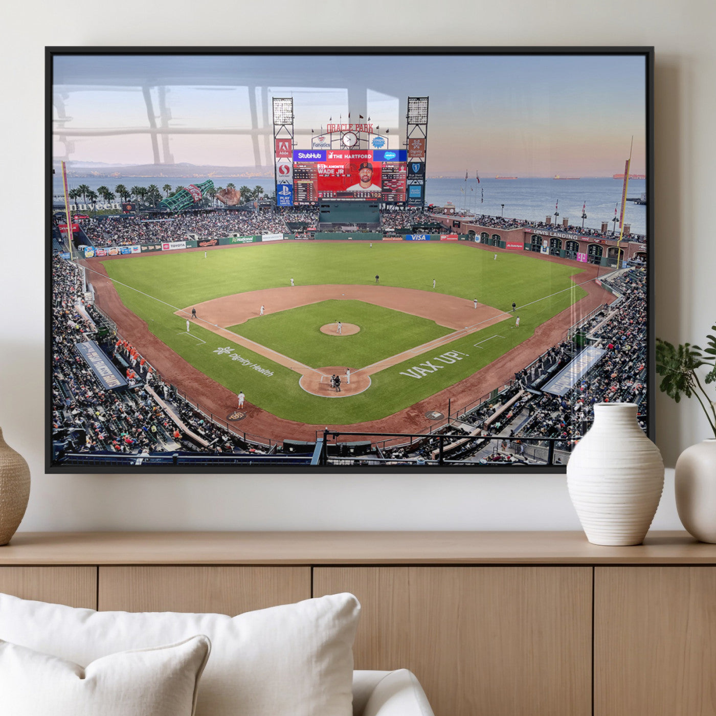 MGV-FP-60X30-3P - San Francisco Giants Baseball Team Print - Oracle Park Stadium Wall Art Canvas Print
