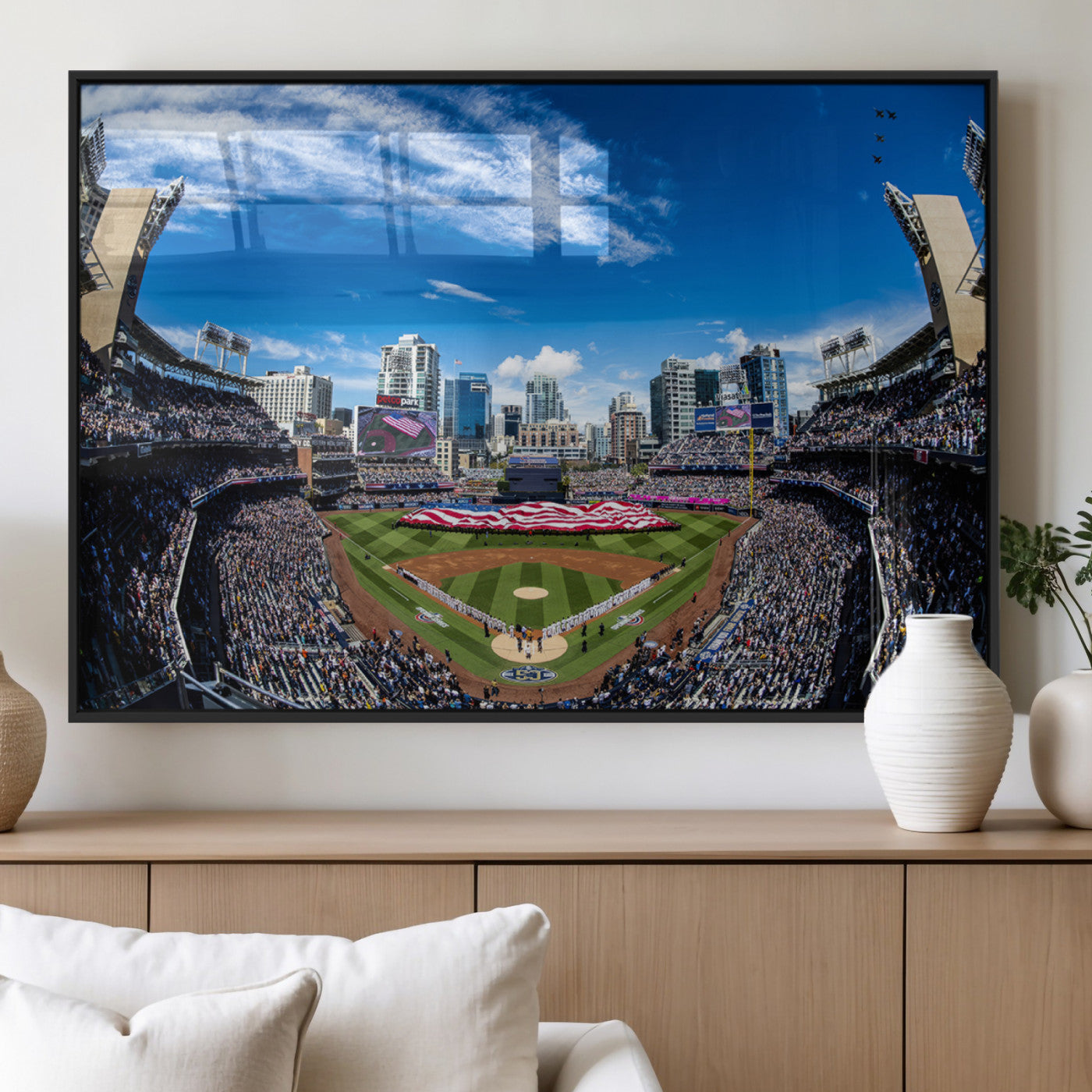 MGV-FP-60X30-3P - San Diego Padres Baseball Team Print - Petco Park Stadium Wall Art Canvas Print