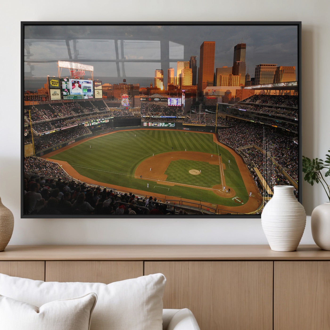 MGV-FP-60X30-3P - Minnesota Twins Baseball Team Print - Minneapolis Target Field Stadium Wall Art Canvas Print