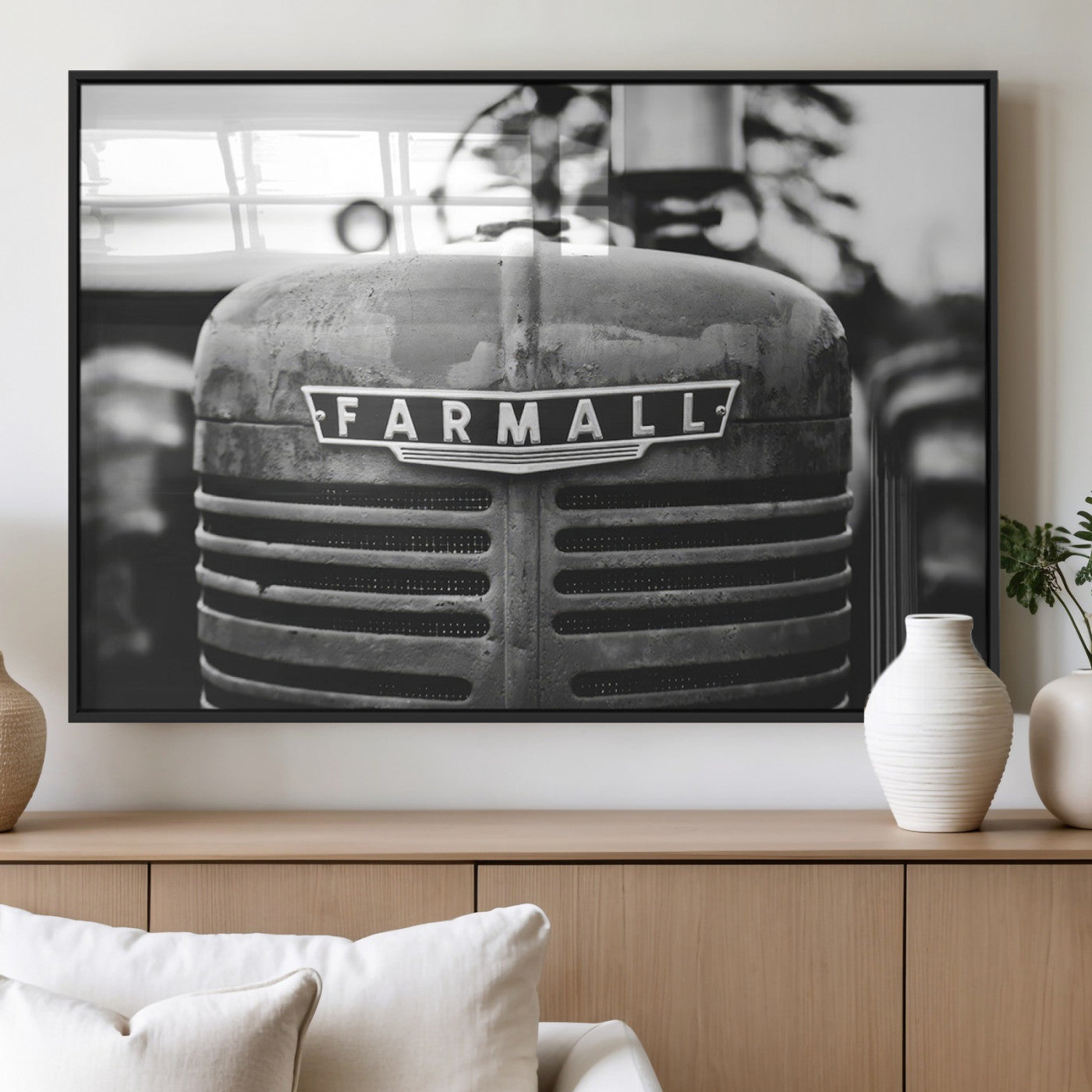 MGV-FP-60X30-3P - Vintage Farmall Tractor Wall Art Canvas Print, Rustic Farmhouse Decor Ready to Hang