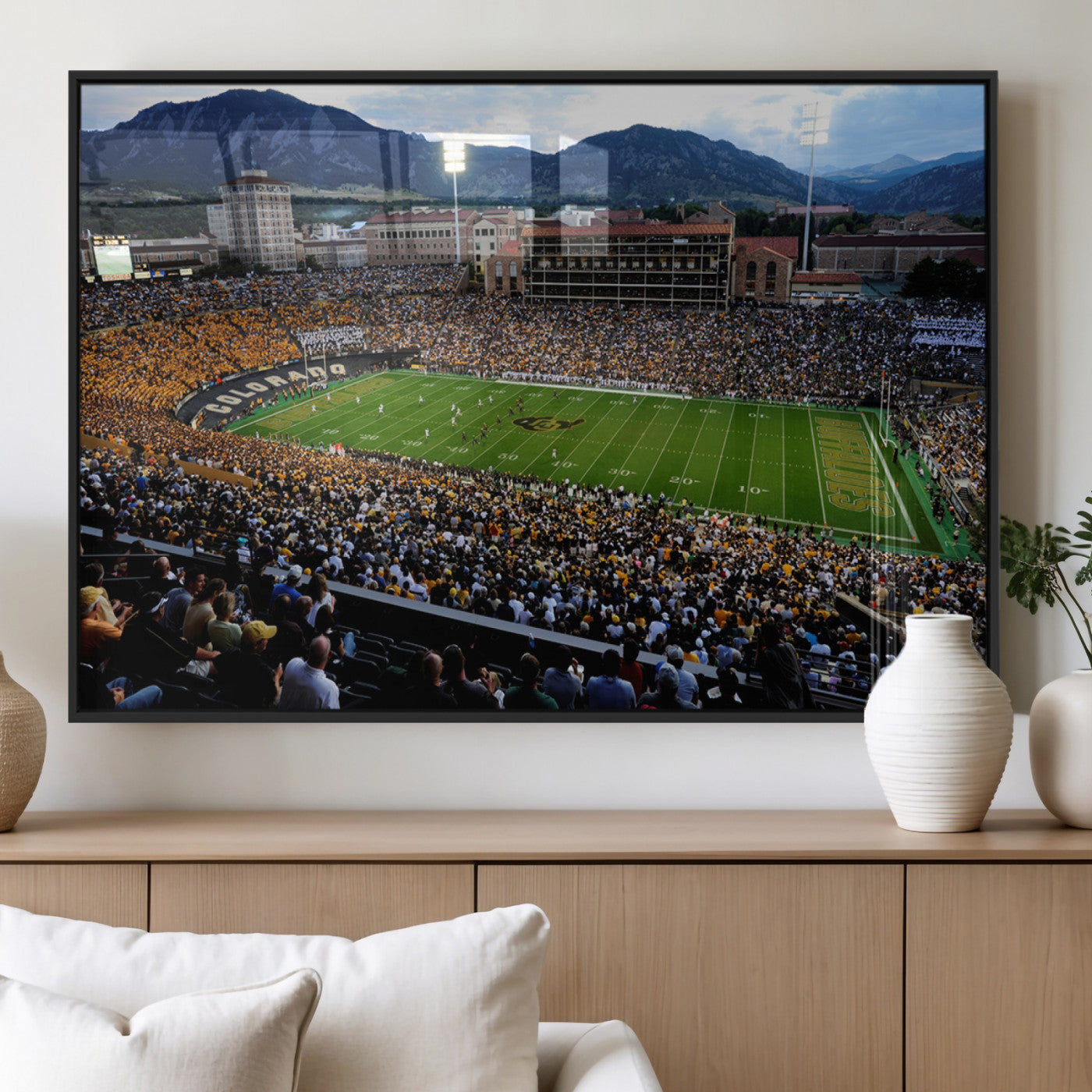 MGV-FP-60X30-3P - Folsom Field - University of Colorado Buffaloes Football Stadium Wall Art | Ready to Hang and Framed