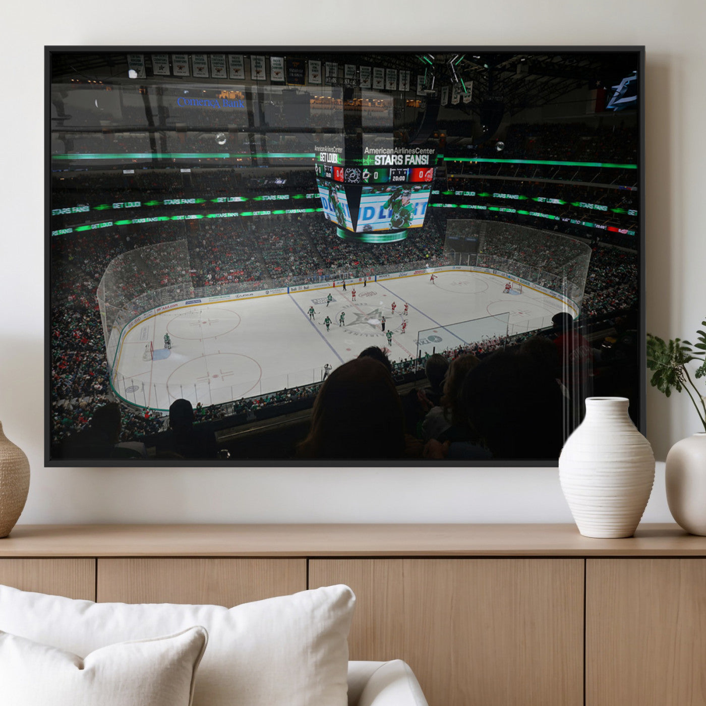 MGV-FP-60X30-3P - American Airlines Center Dallas Stars Wall Art Canvas Print - Dallas Hockey Arena Stadium Print